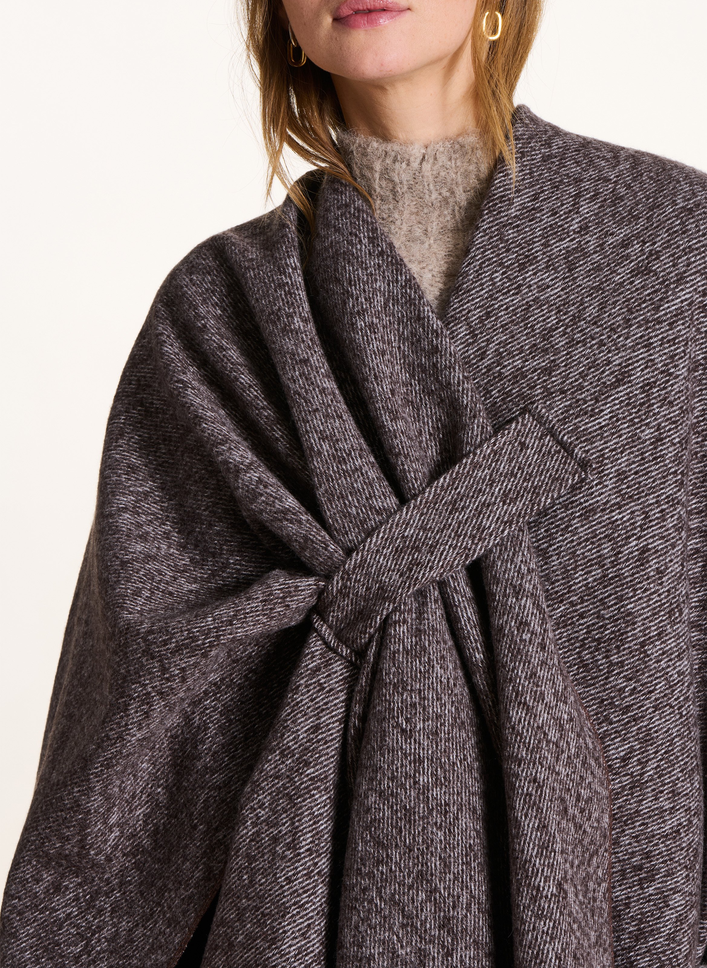 Oversized poncho LA FEE MARABOUTEE Brown