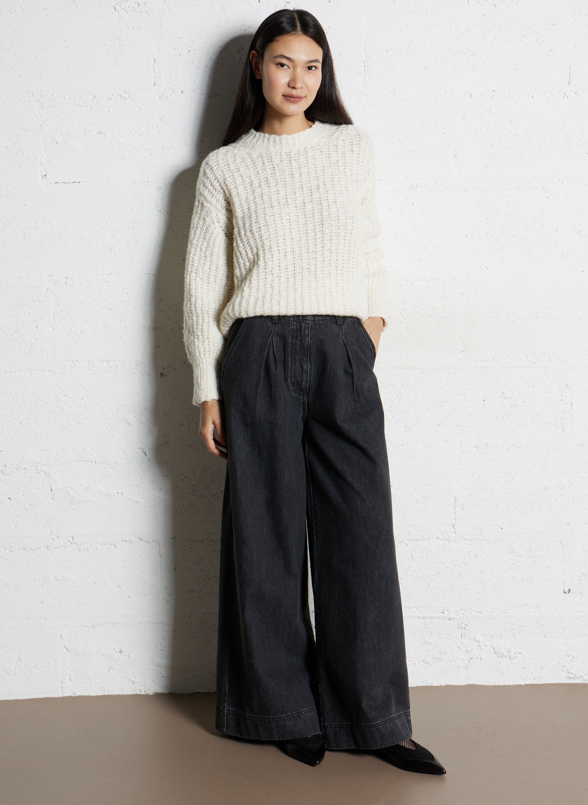 Leather ballet pumps ANGEL ALARCON Black