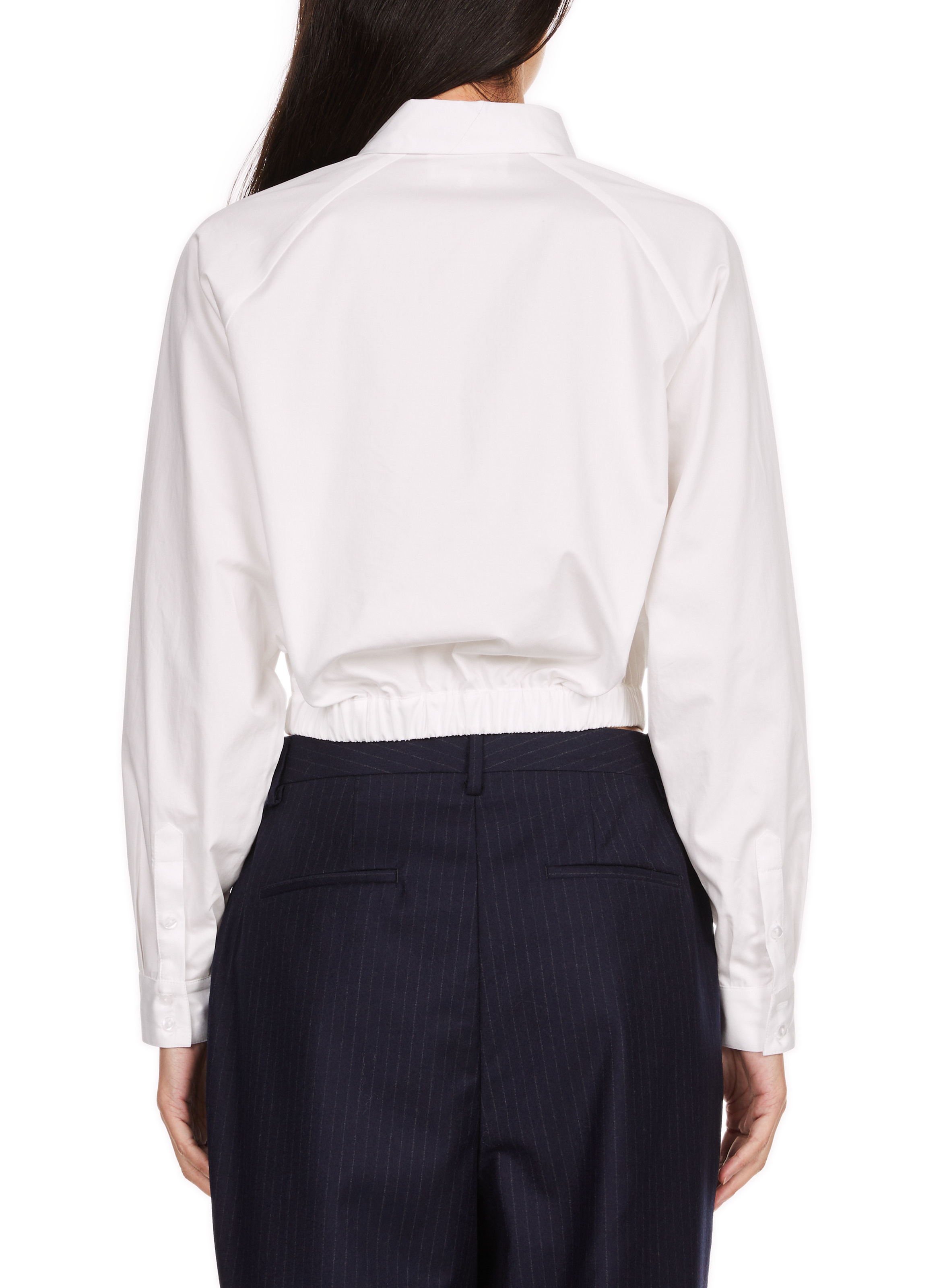 Cropped cotton shirt SAISON 1865 White