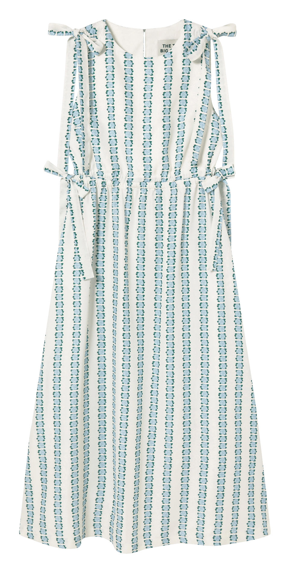 Robe longue col rond imprimée THE TINY BIG SISTER Blanc