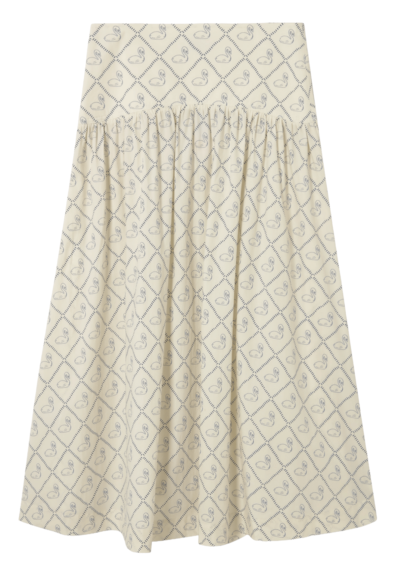 Flared cotton midi skirt THE TINY BIG SISTER Beige