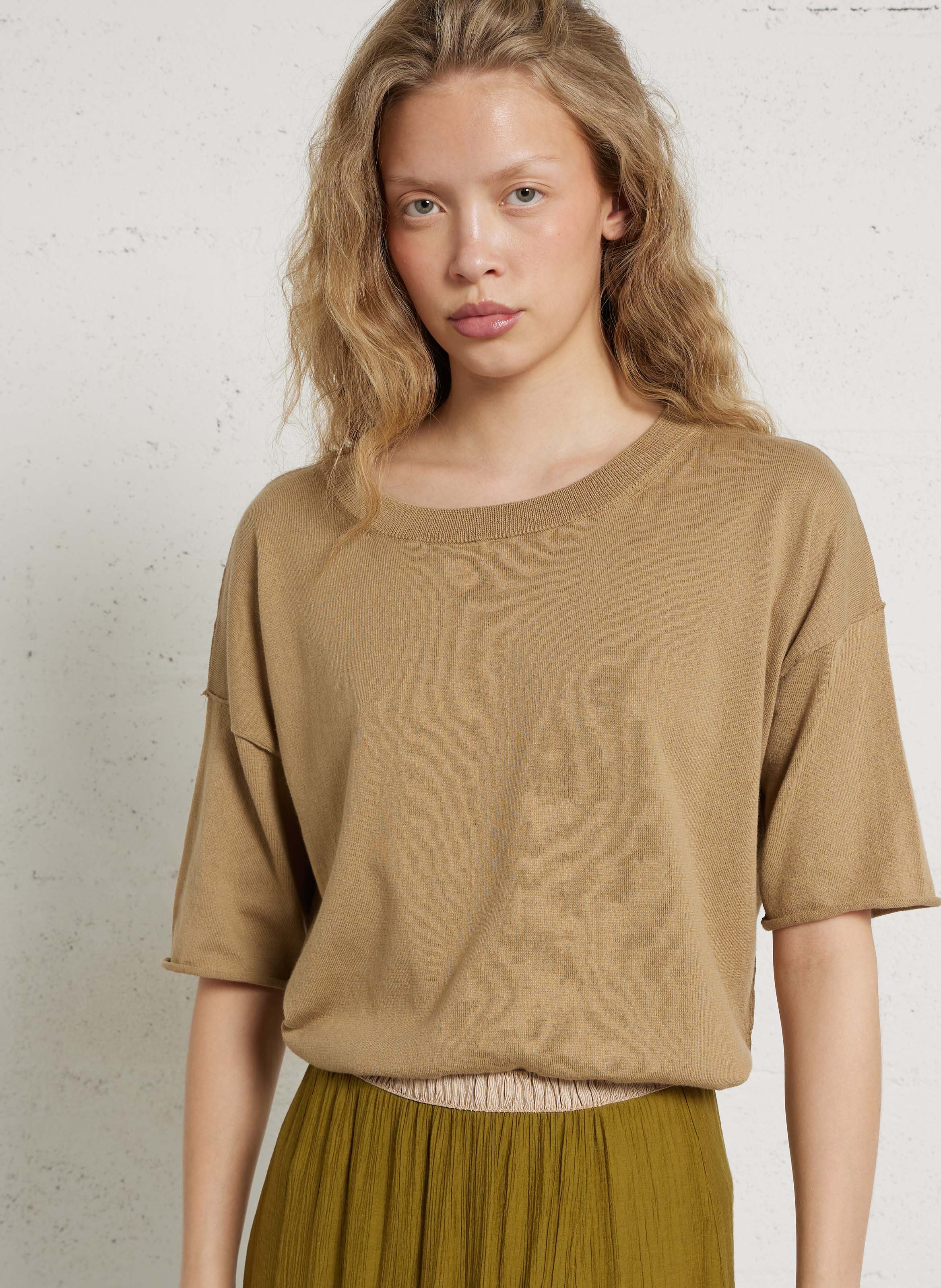 Oversize Bio-Baumwollpullover mit Bootsausschnitt MAISON ANJE