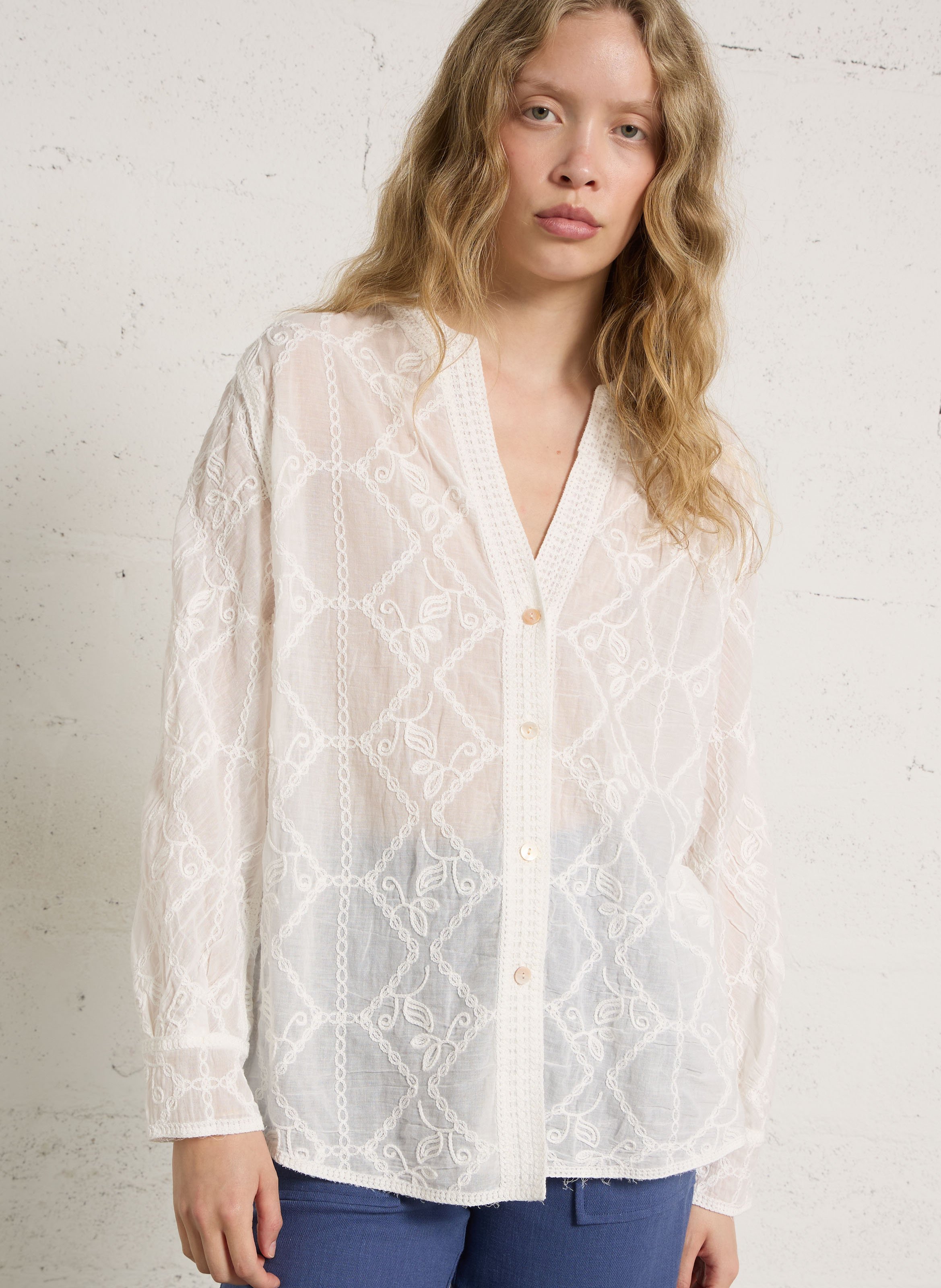 Chemise droite en coton THE KORNER Blanc