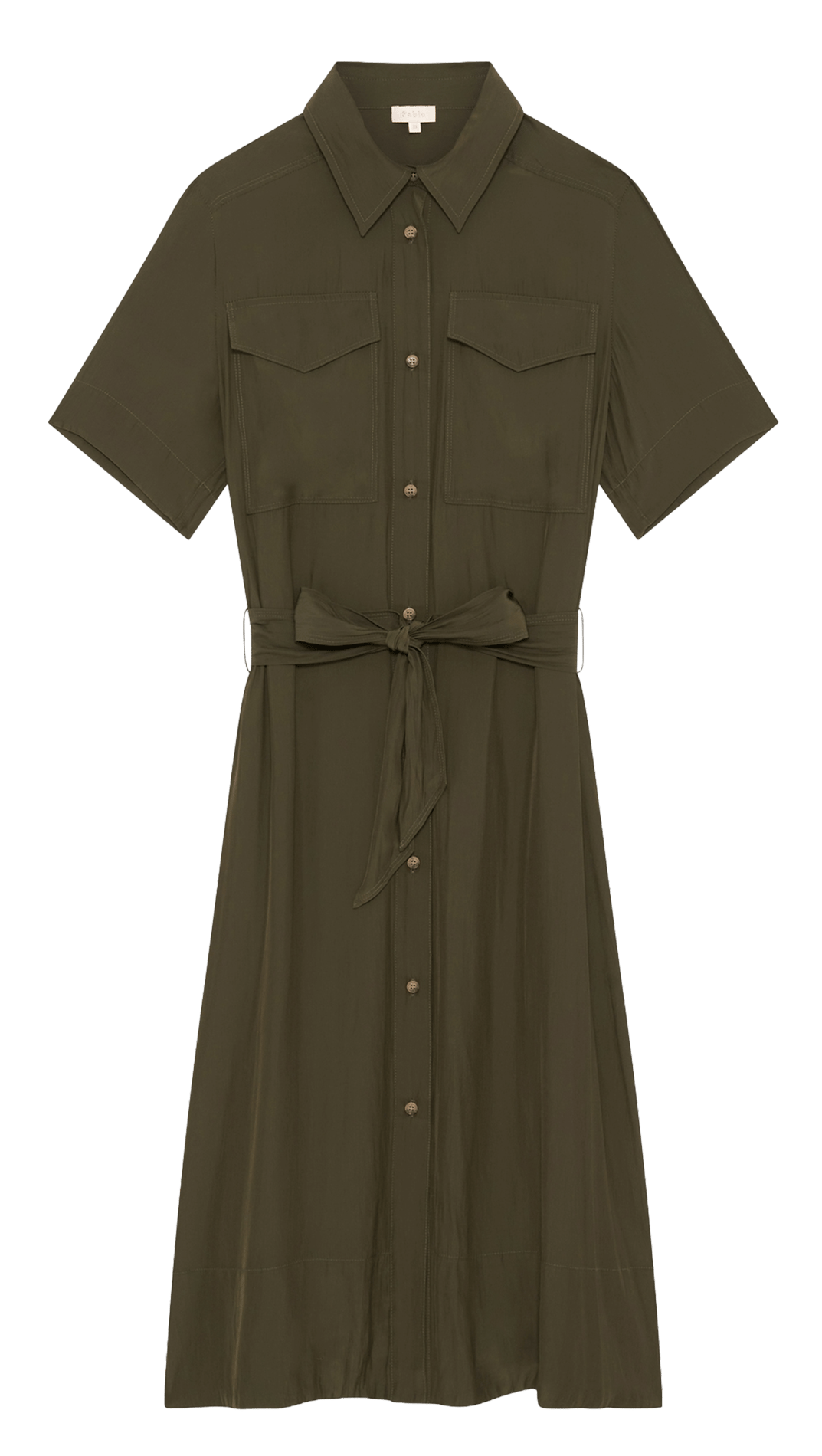 Halflange effen blousejurk PABLO Groen