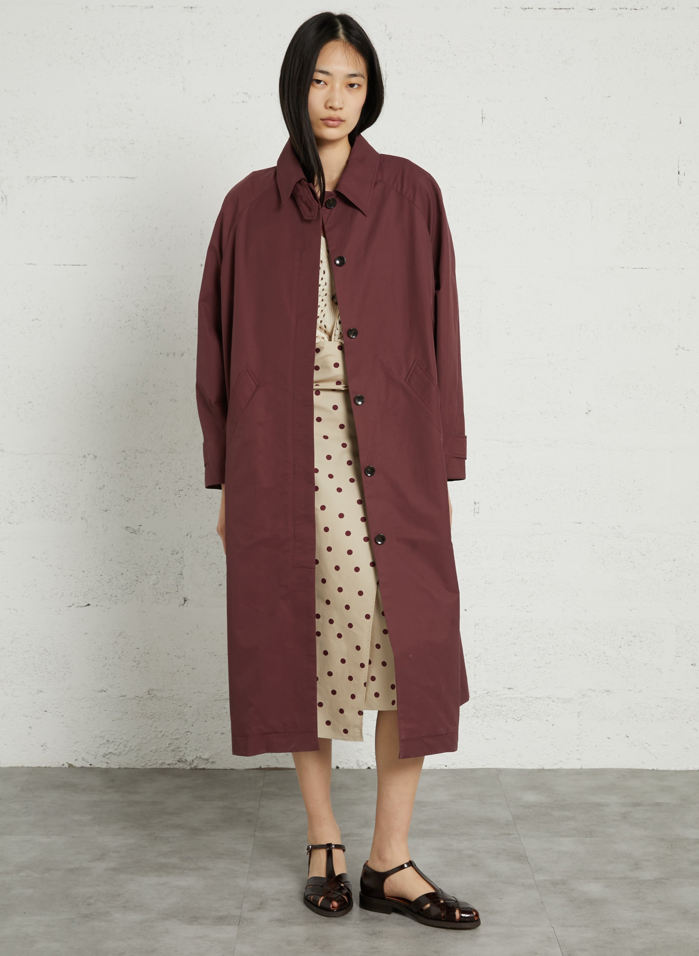 Weit geschnittener langer Trenchcoat BELLEPIECE Rosa