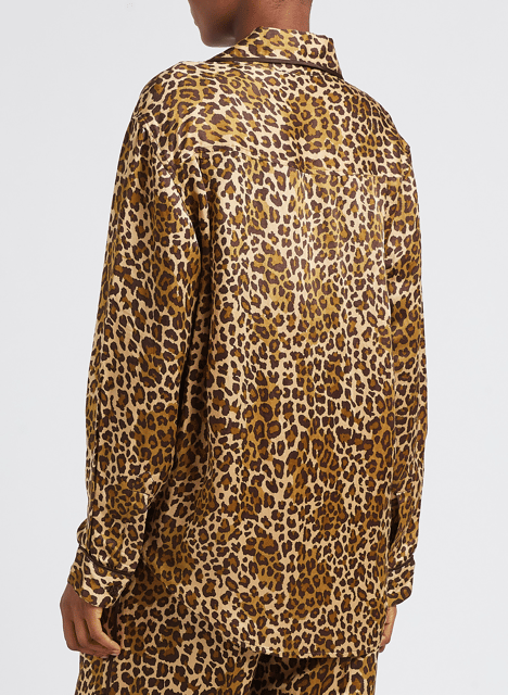 Bluse mit klassischem Kragen und Print LAURENCE BRAS Braun