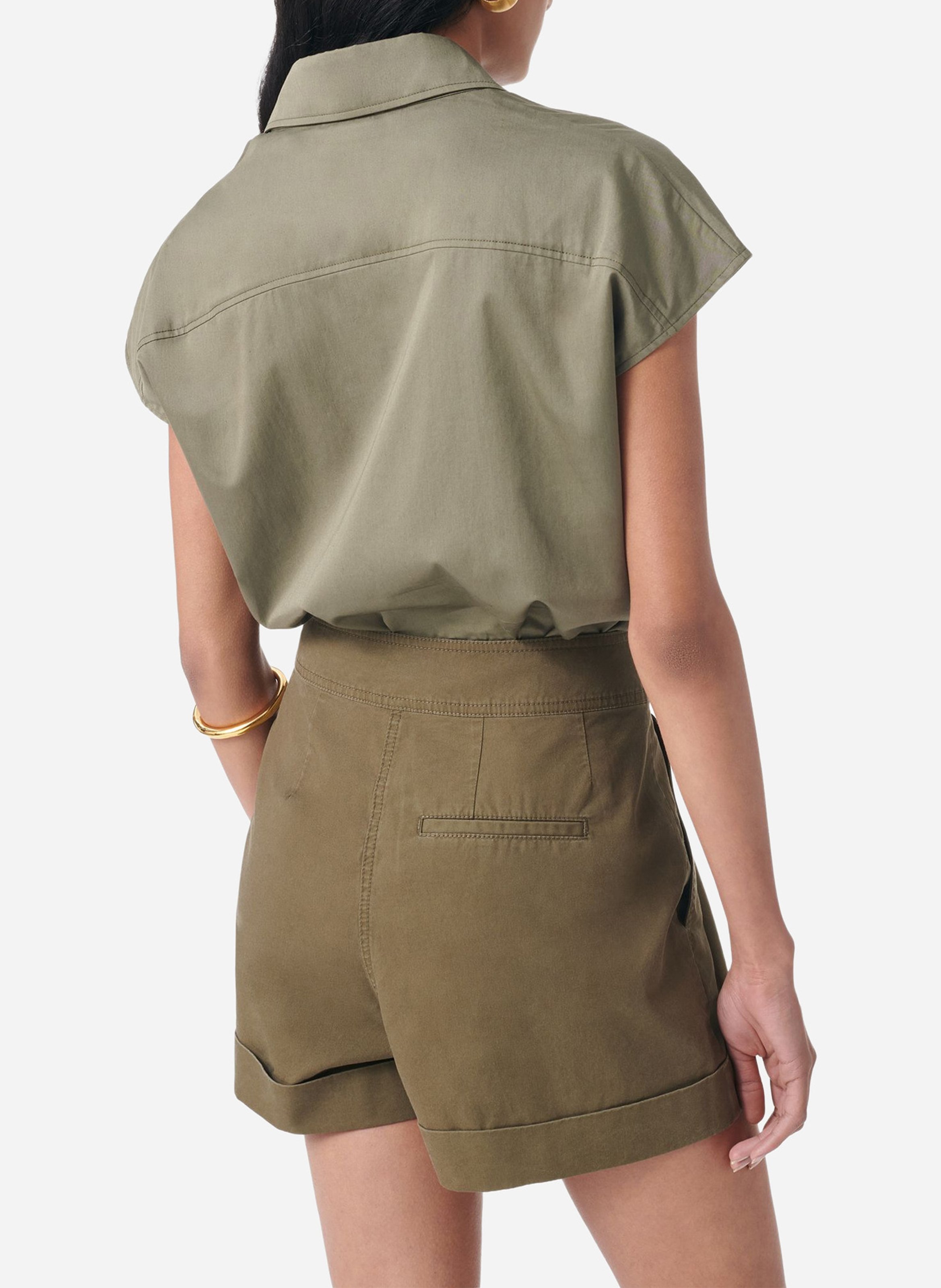 Chemise col classique en coton VANESSA BRUNO Vert