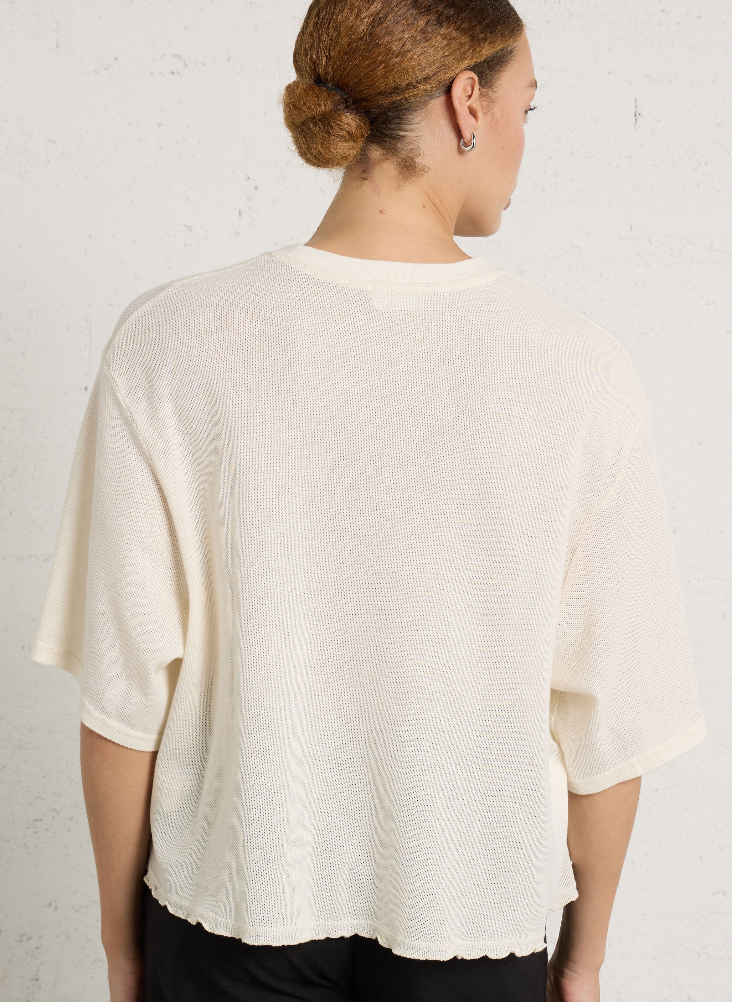 Oversized, katoenen T-shirt met ronde hals AMERICAN VINTAGE Beige