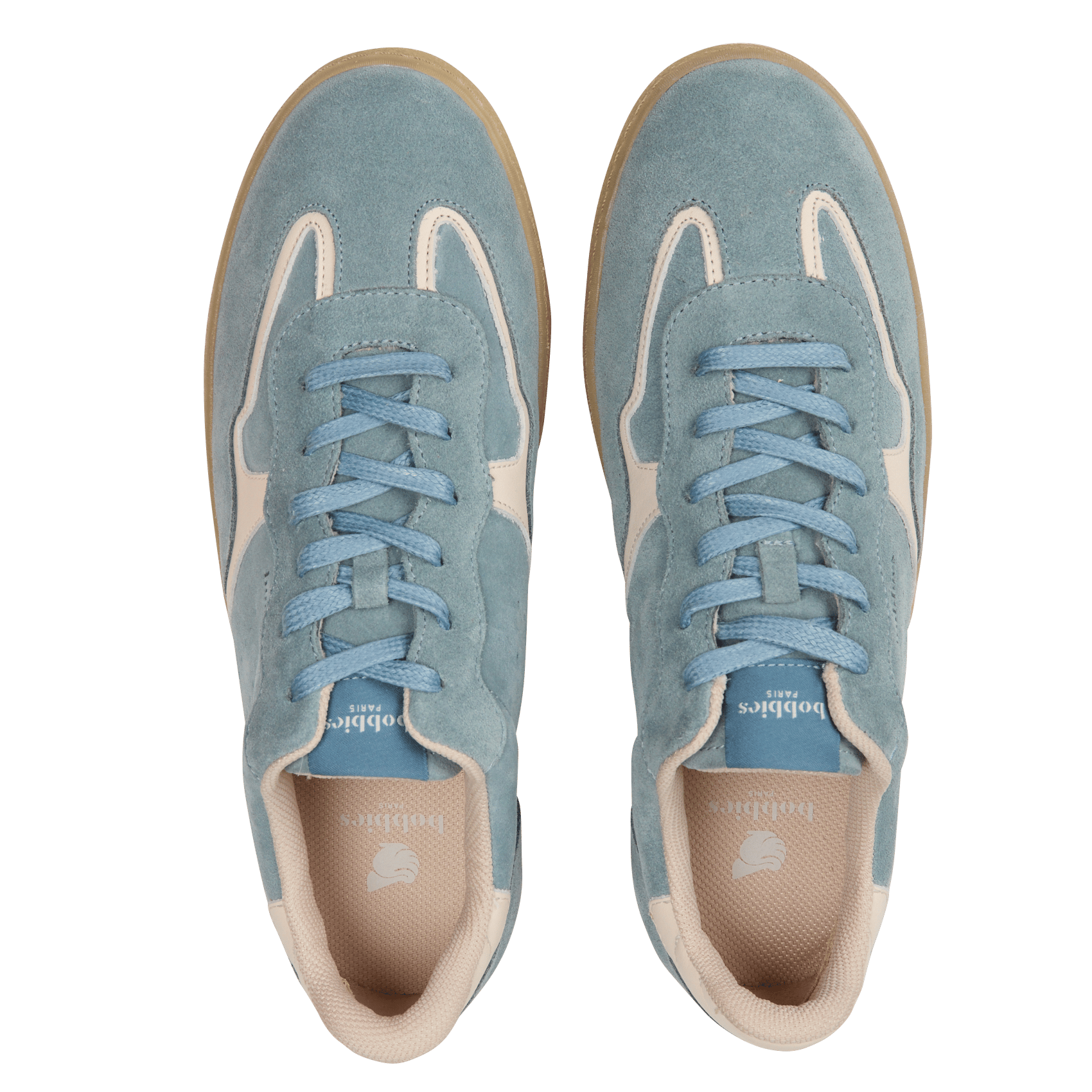 Baskets basses en cuir velours BOBBIES Bleu