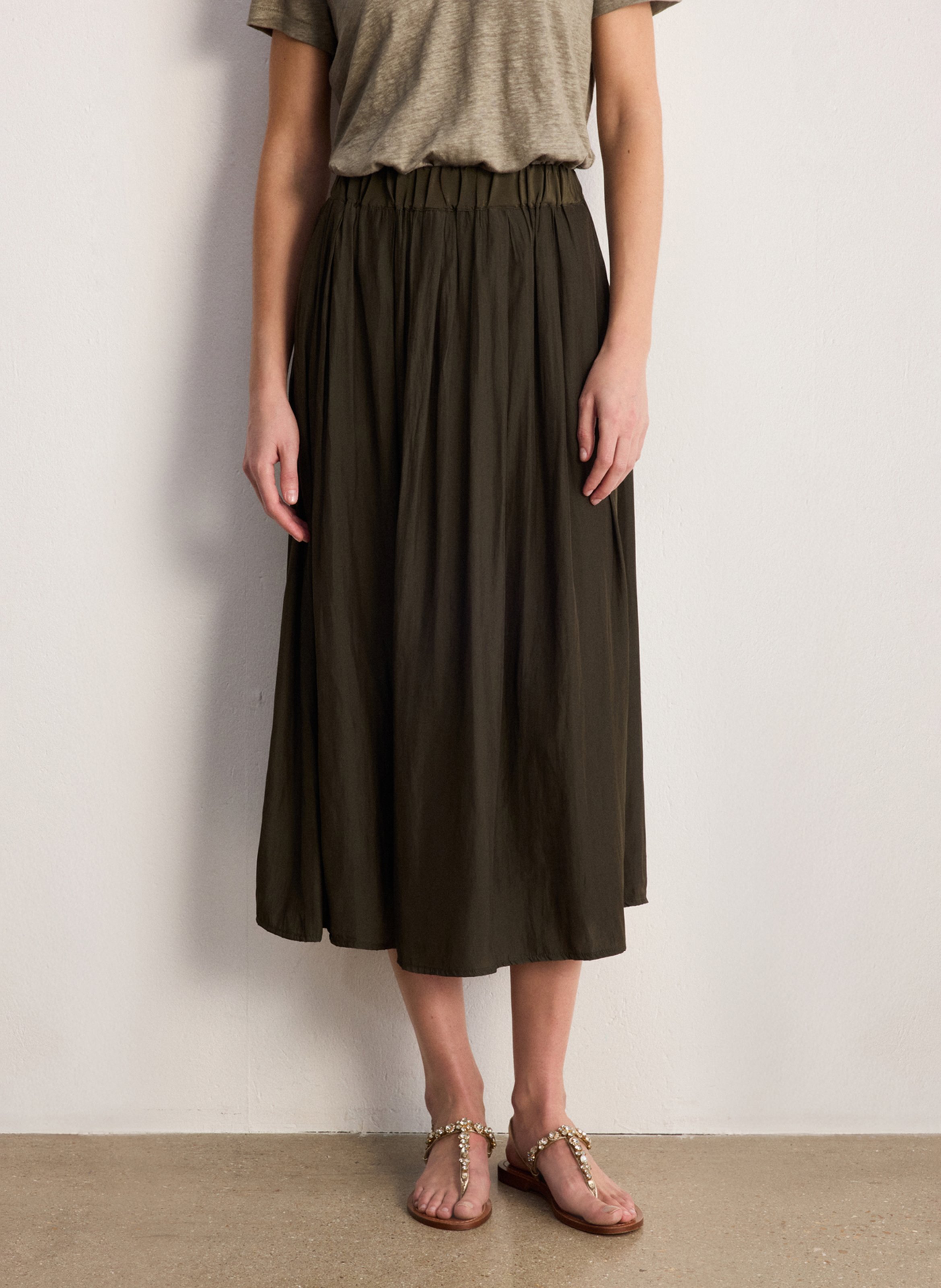 Pleated flared midi skirt PABLO