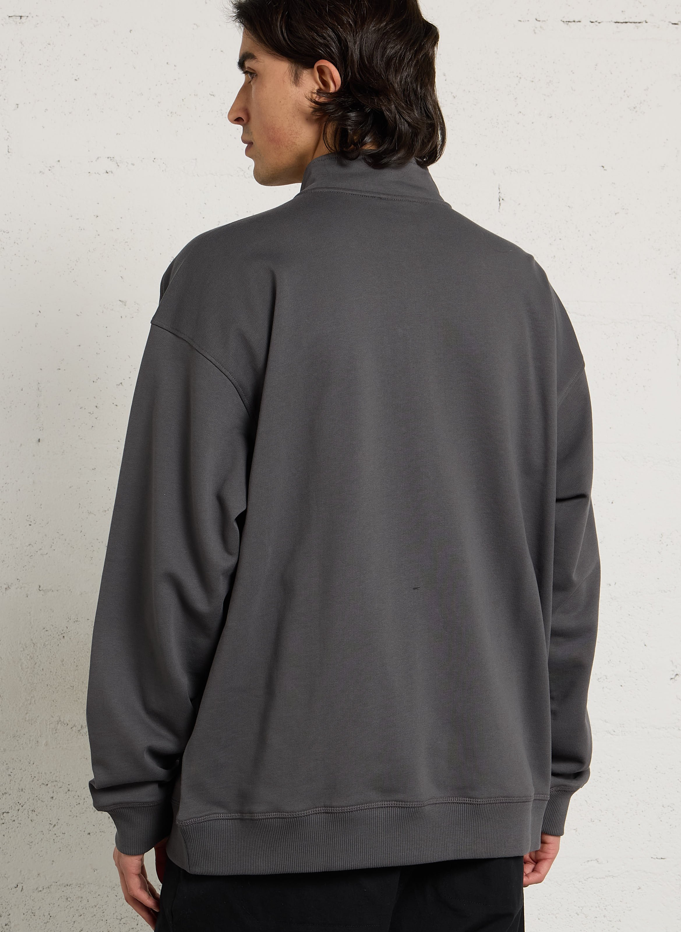 Straight sweatshirt with trucker collar embroidered in cotton THE NORTH FACE Grey