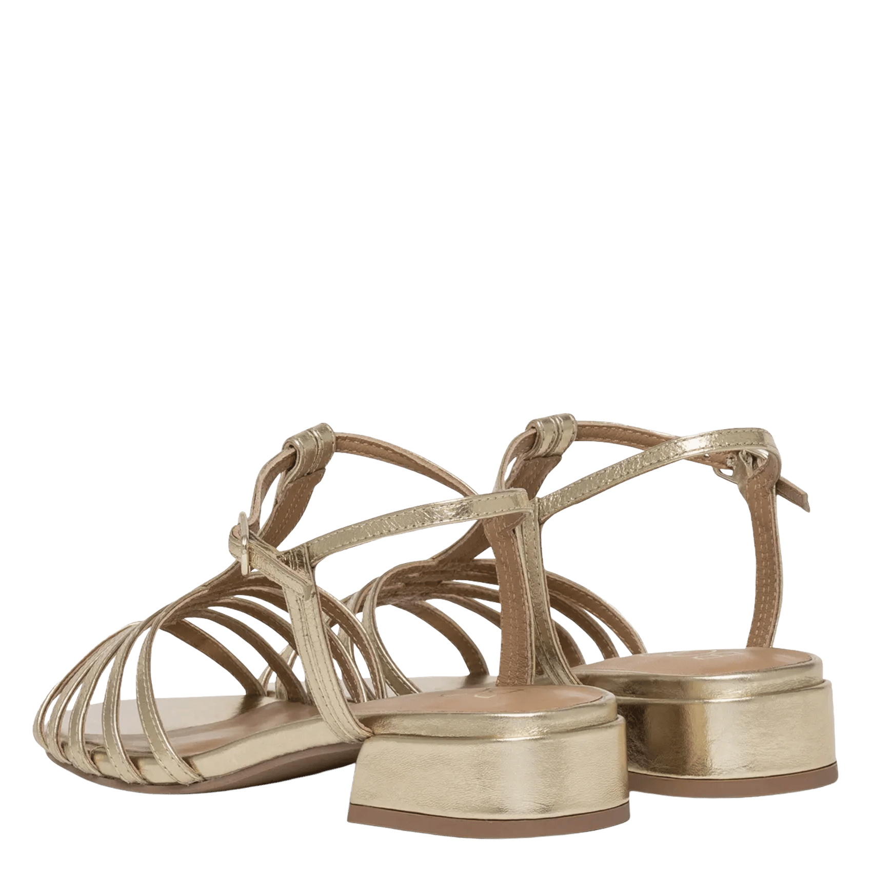 Fat patent leather sandals BOCAGE Golden