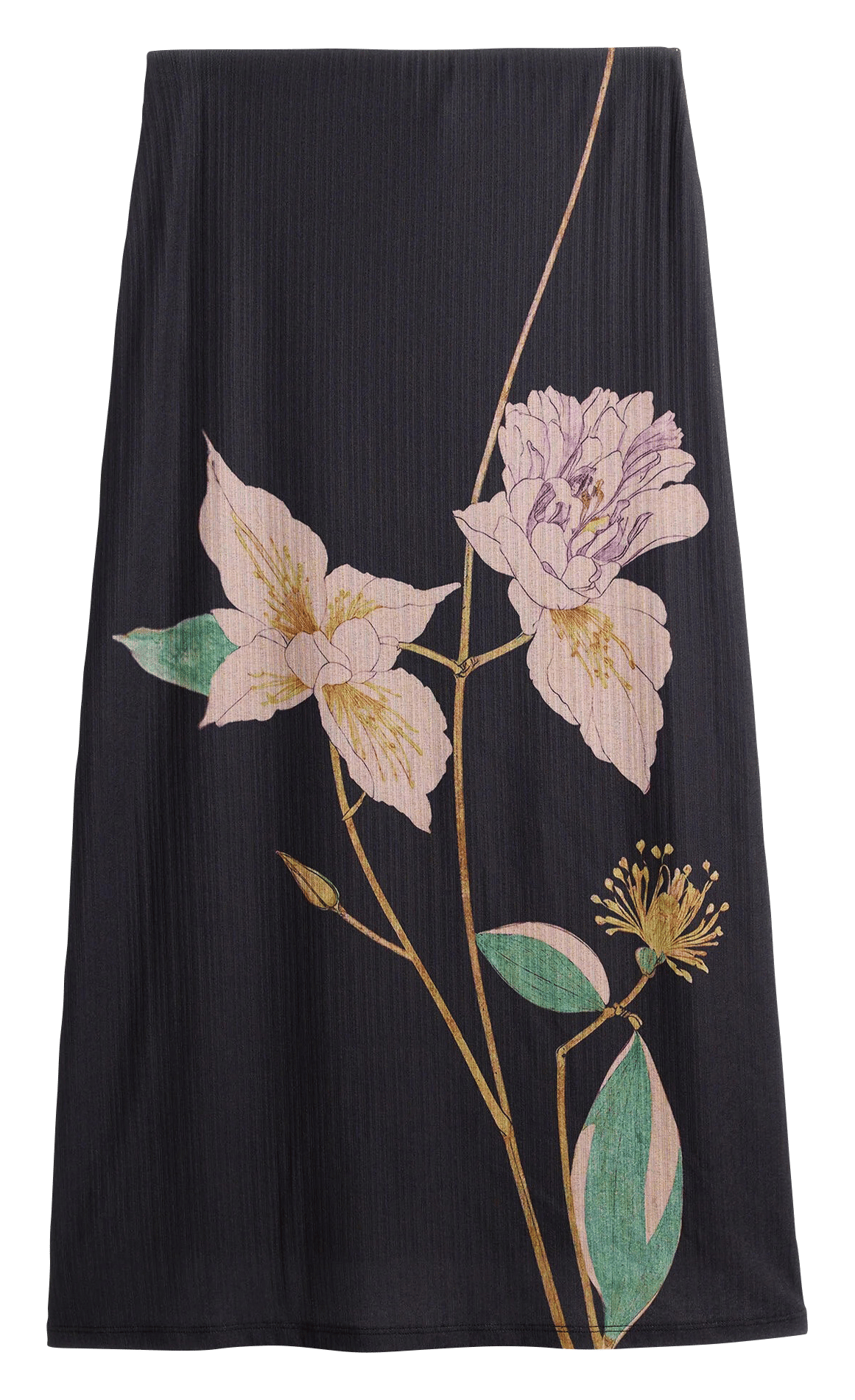 Jupe longue à imprimé floral DESIGUAL Noir