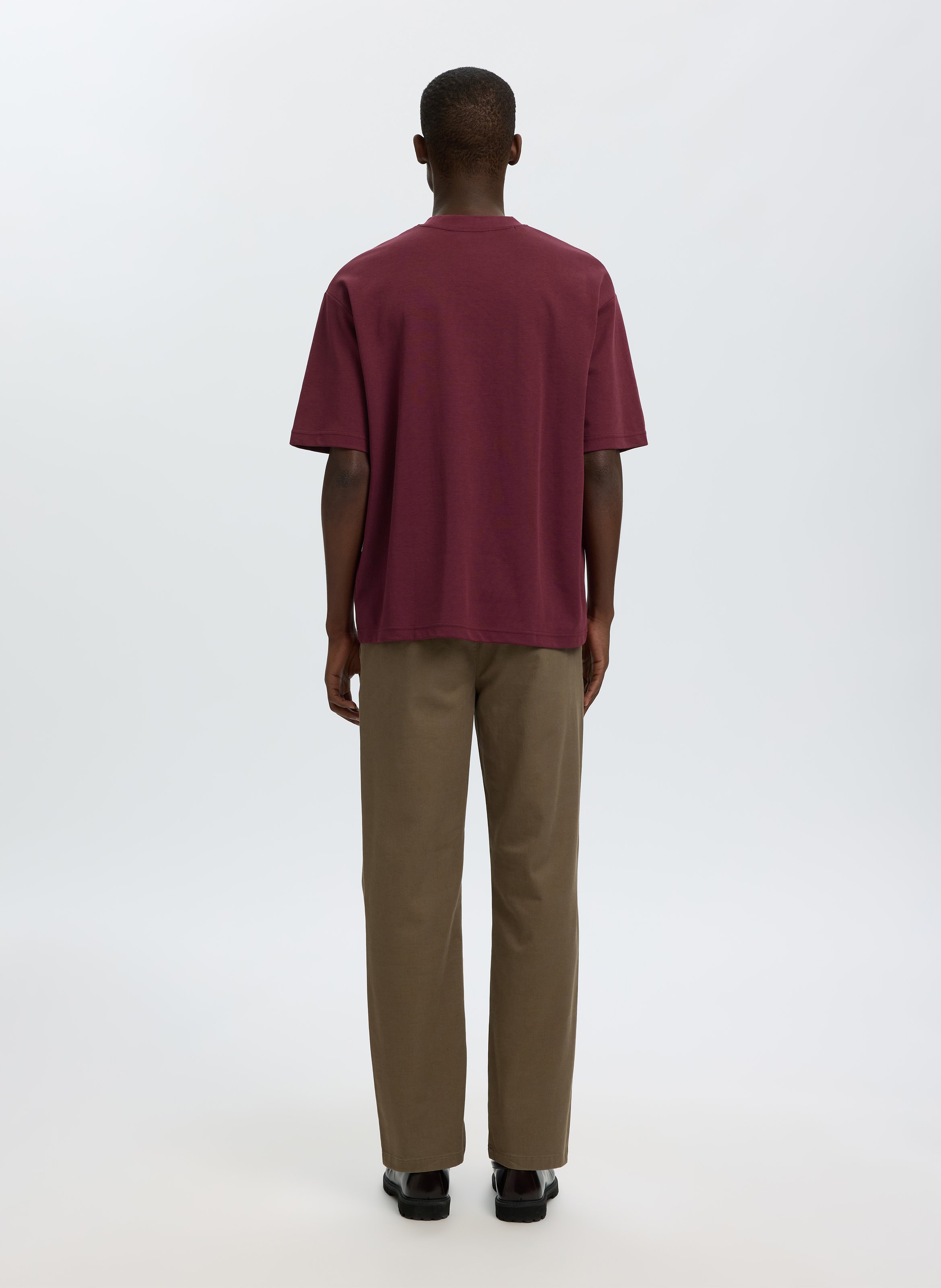 Oversized organic cotton blend t-shirt SELECTED Plums