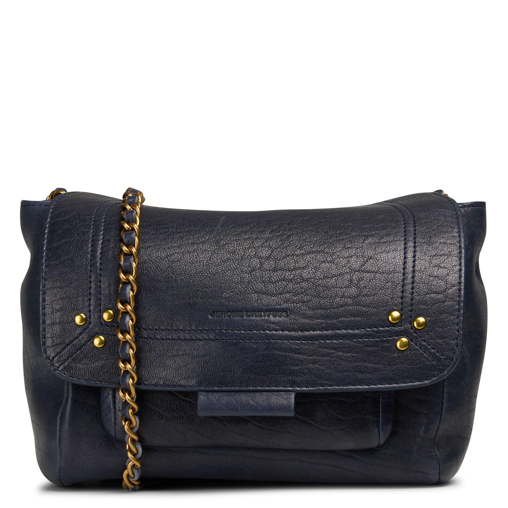 Leren schoudertas met klep JEROME DREYFUSS Blauw