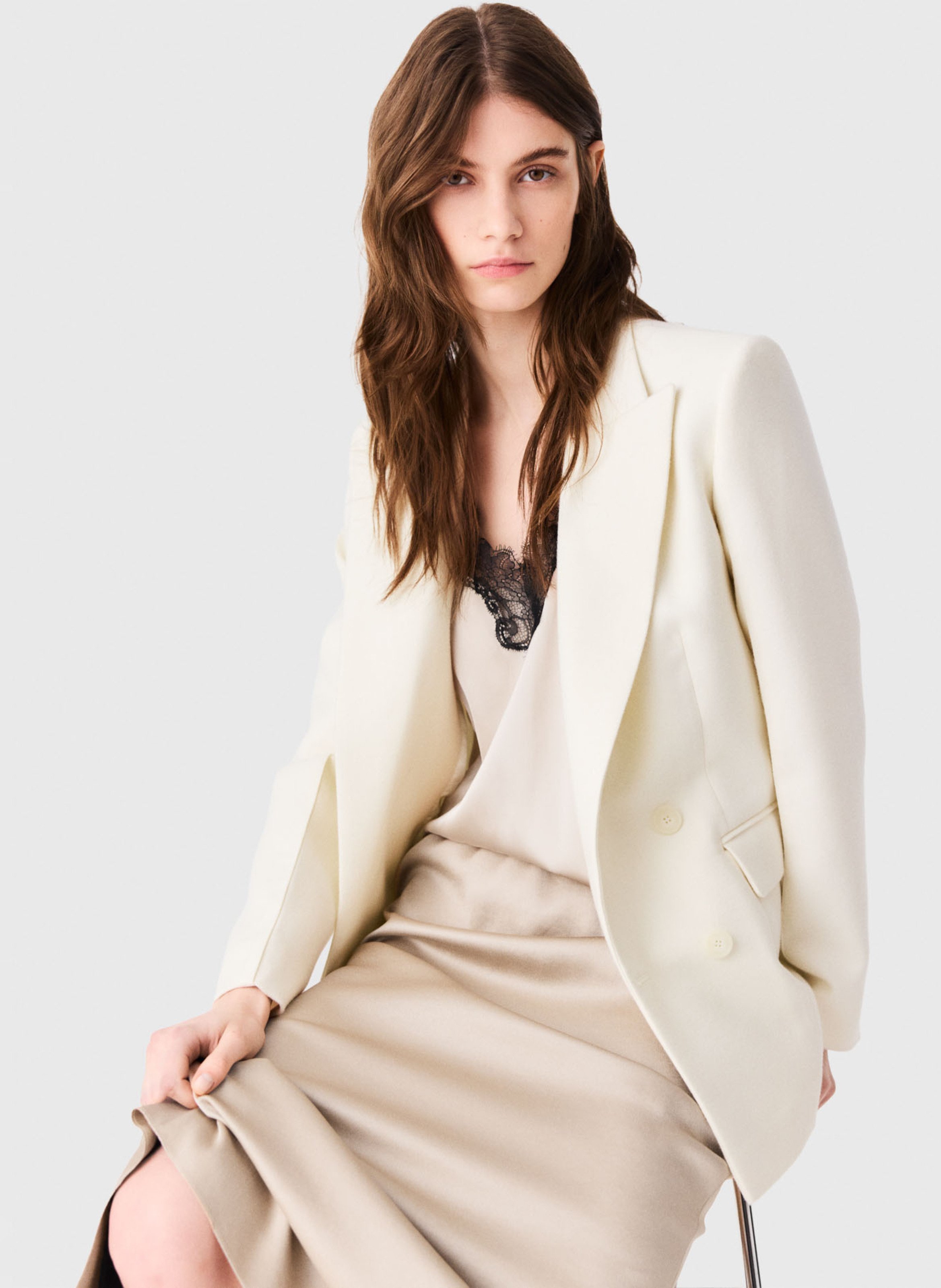 Fitted suit jacket MAJE Beige