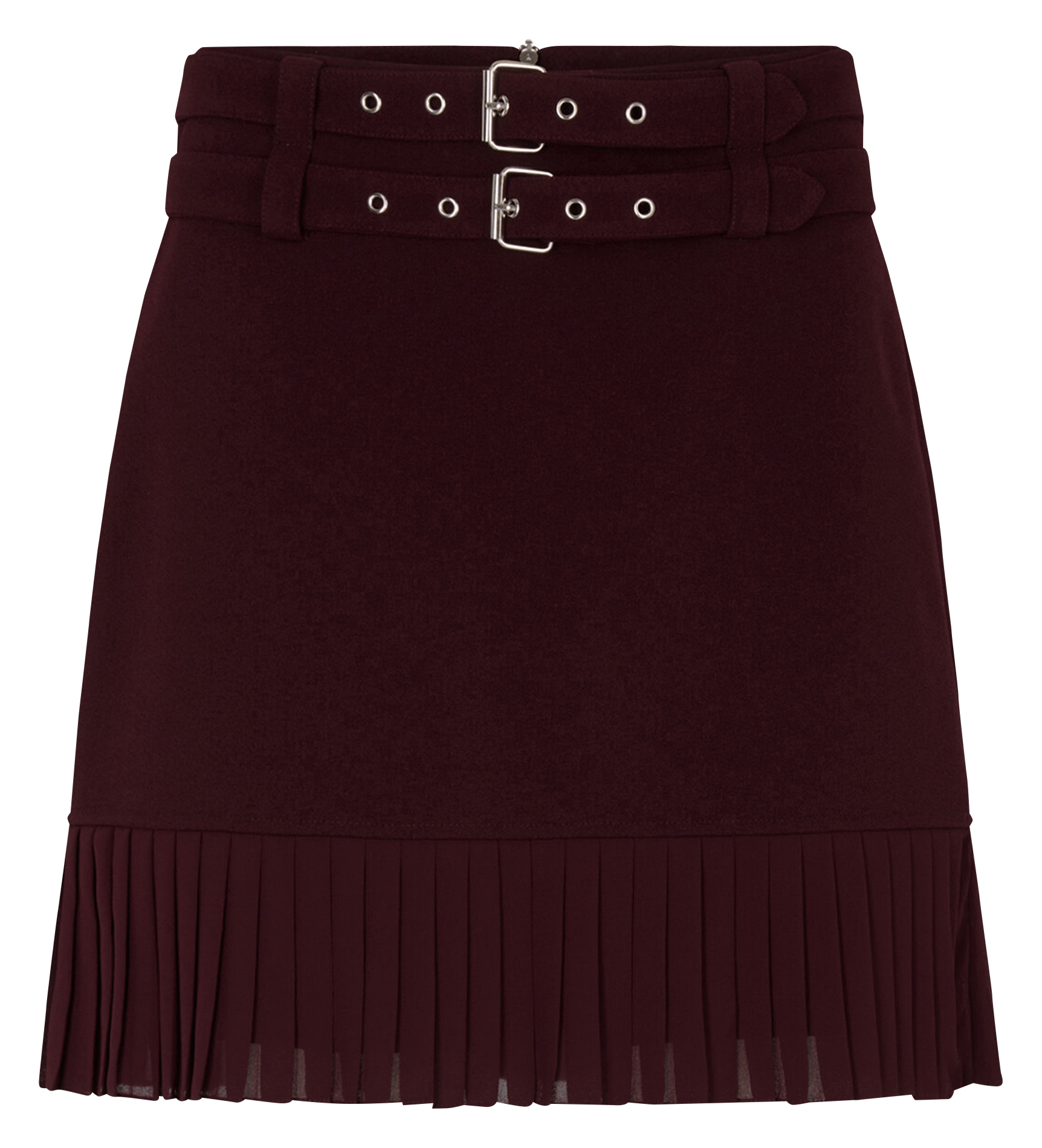 Short pleated skirt in recycled blended polyester MORGAN Plums