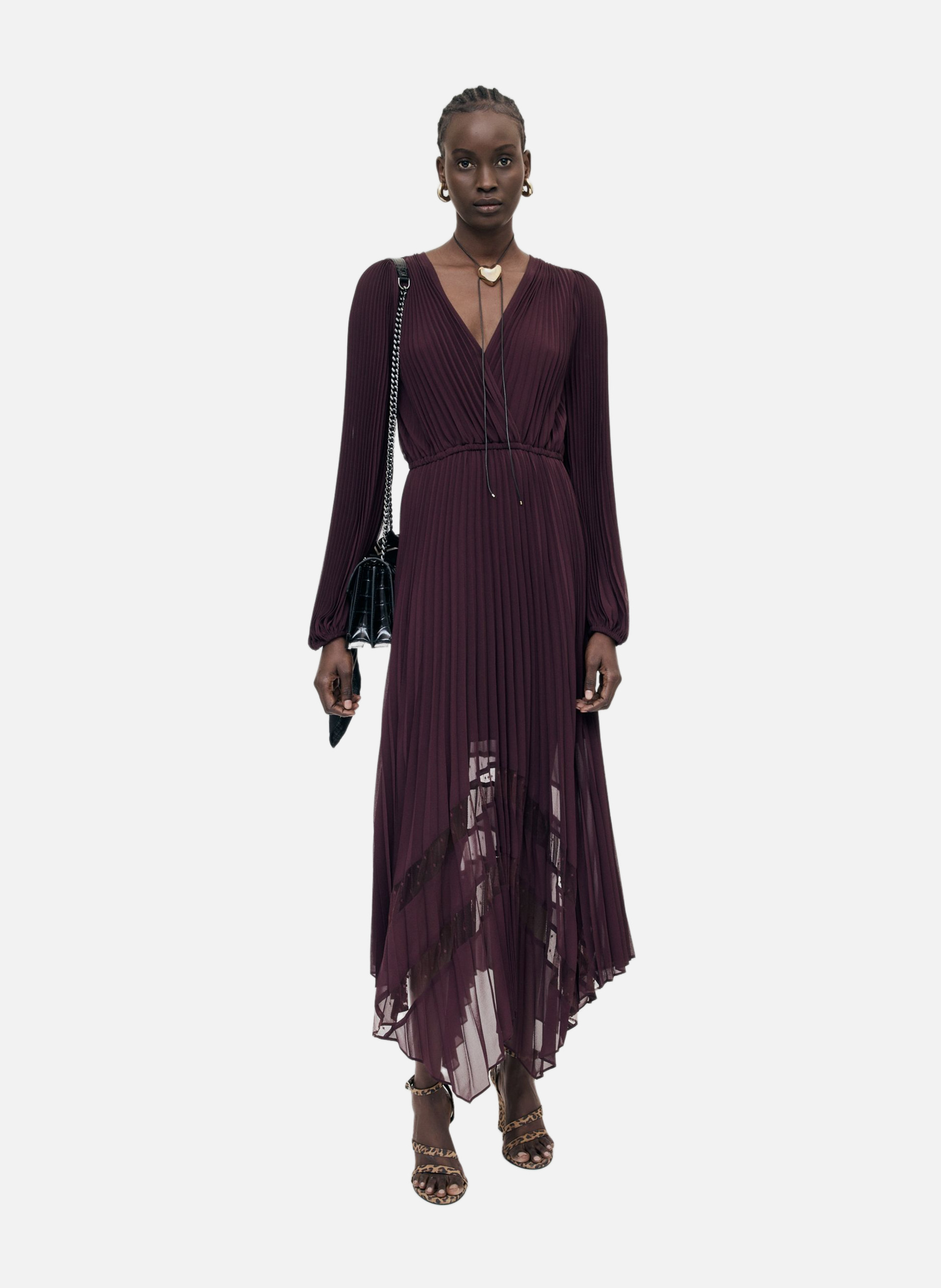 Long pleated dress THE KOOPLES Red