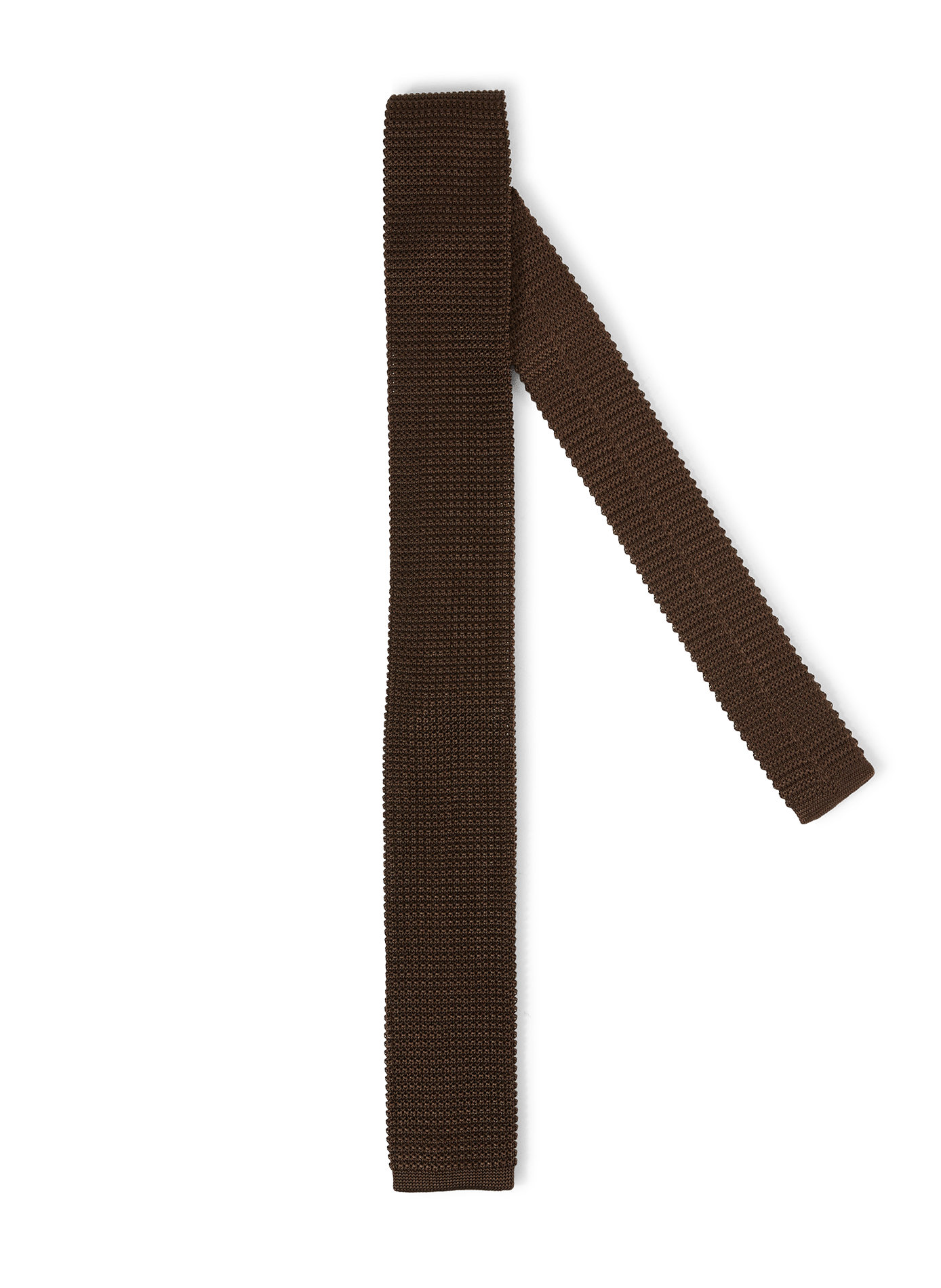 Knitted silk straight tie AU PRINTEMPS PARIS Brown