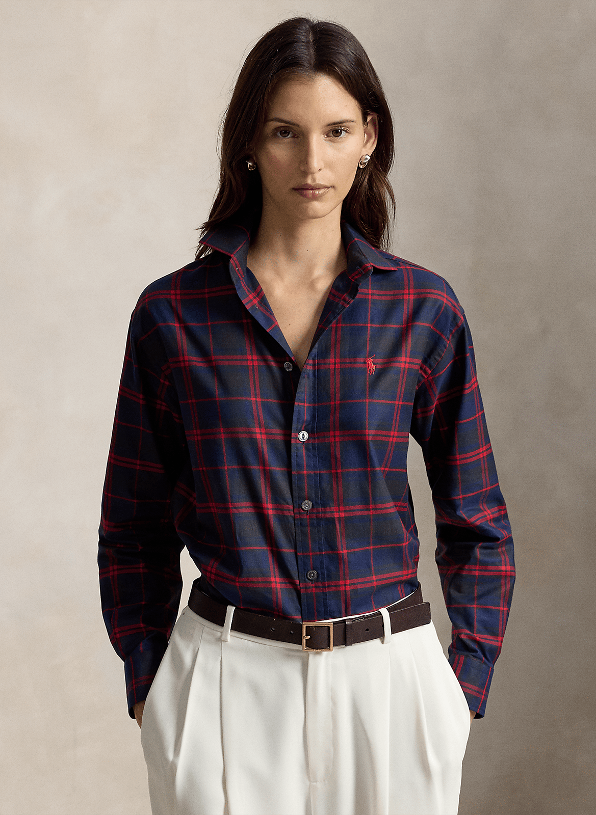 Chemise col classique en coton POLO RALPH LAUREN Rouge