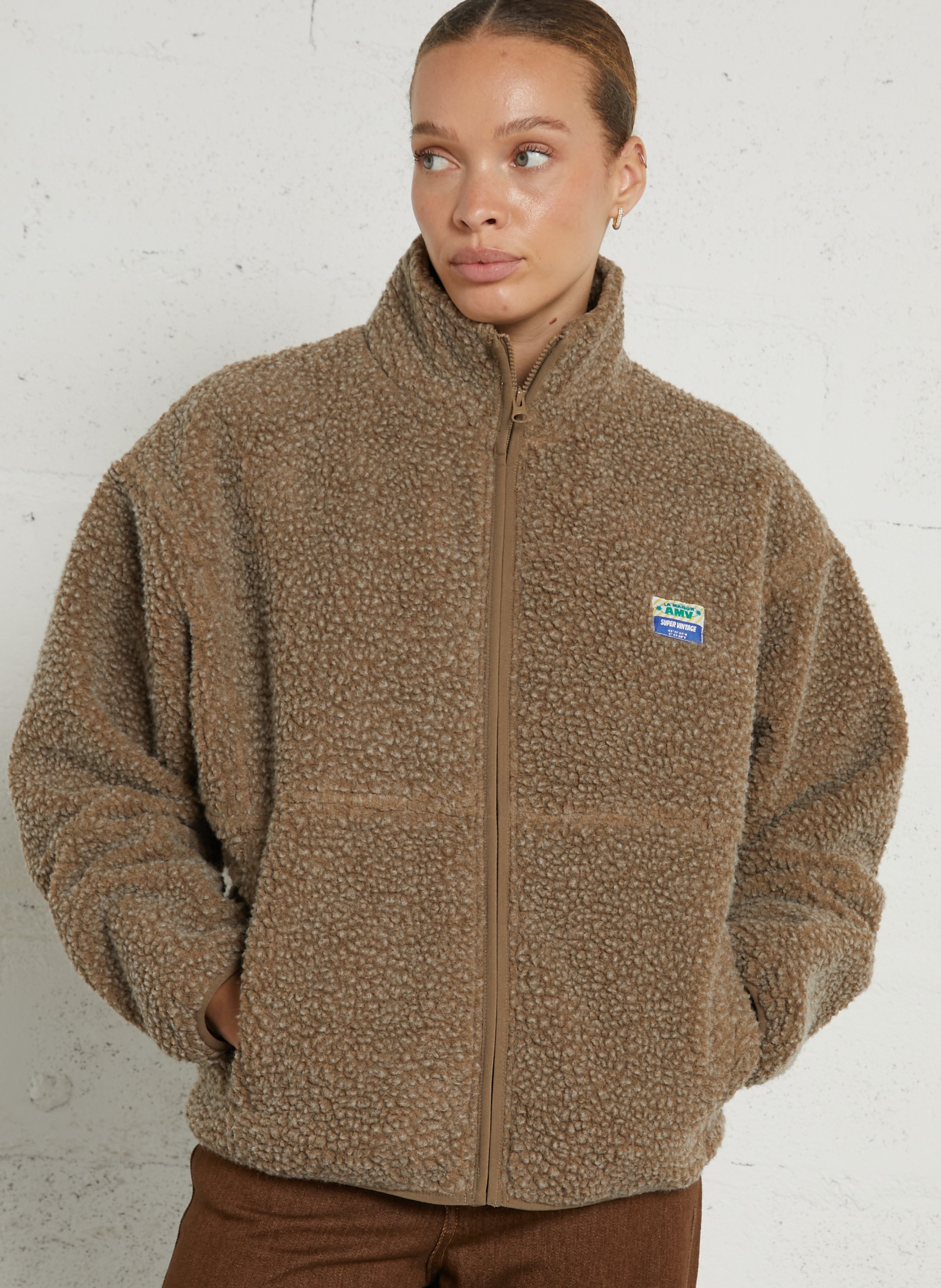 Fleecejack met rits AMERICAN VINTAGE Bruin