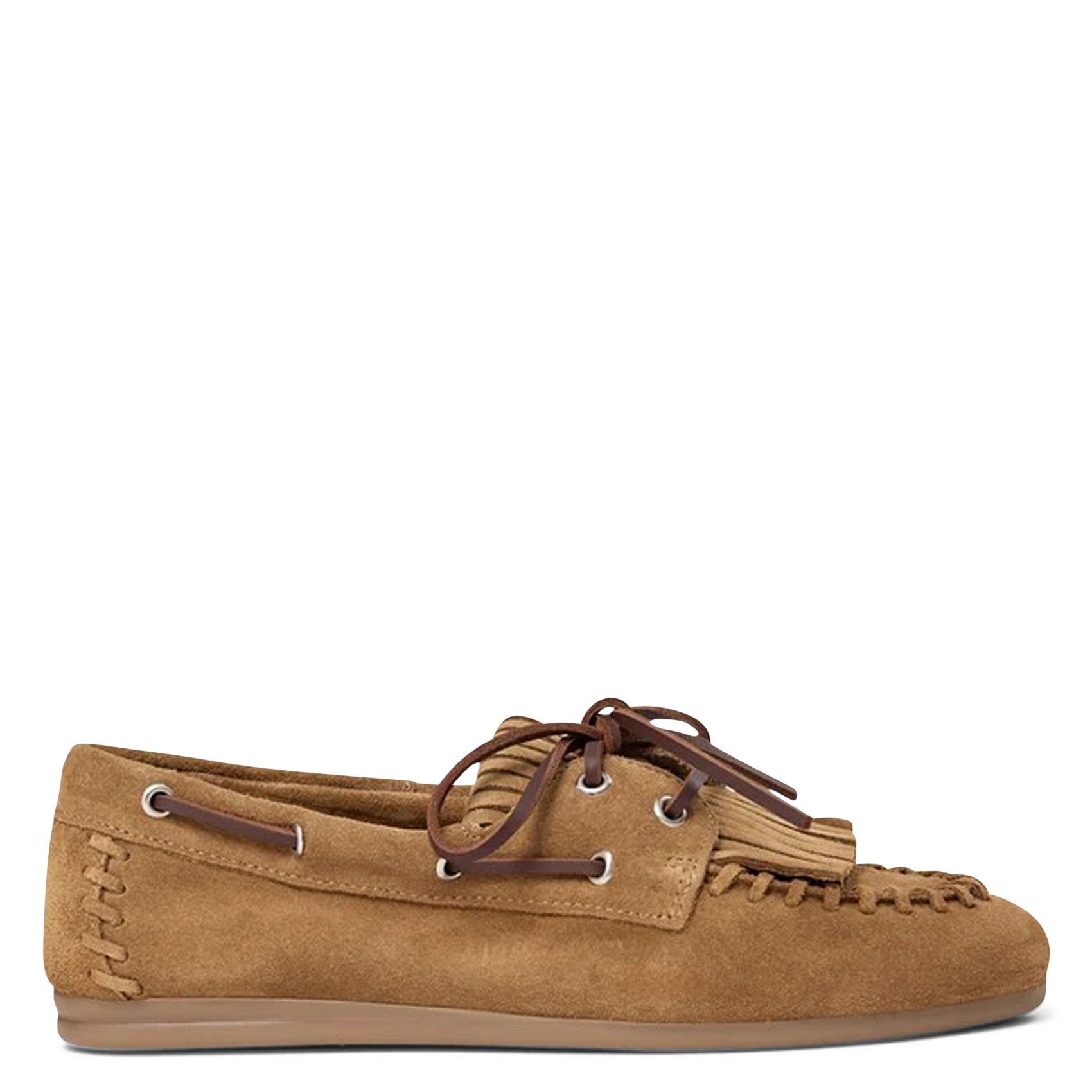 Mocassins à lacets et franges en cuir suédé PAVEMENT Marron