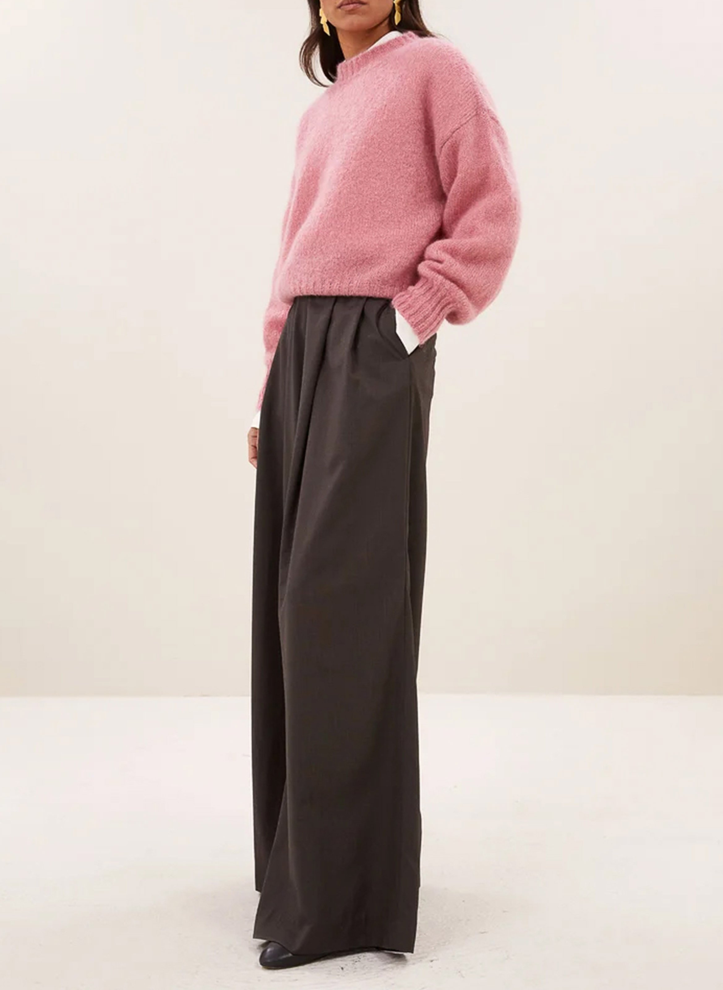 Pull oversize en laine mélangée | Gris BY BAR Femme