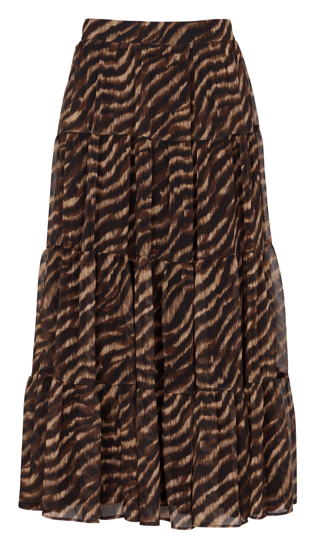 Jupe longue évasée à motif SUD EXPRESS Marron