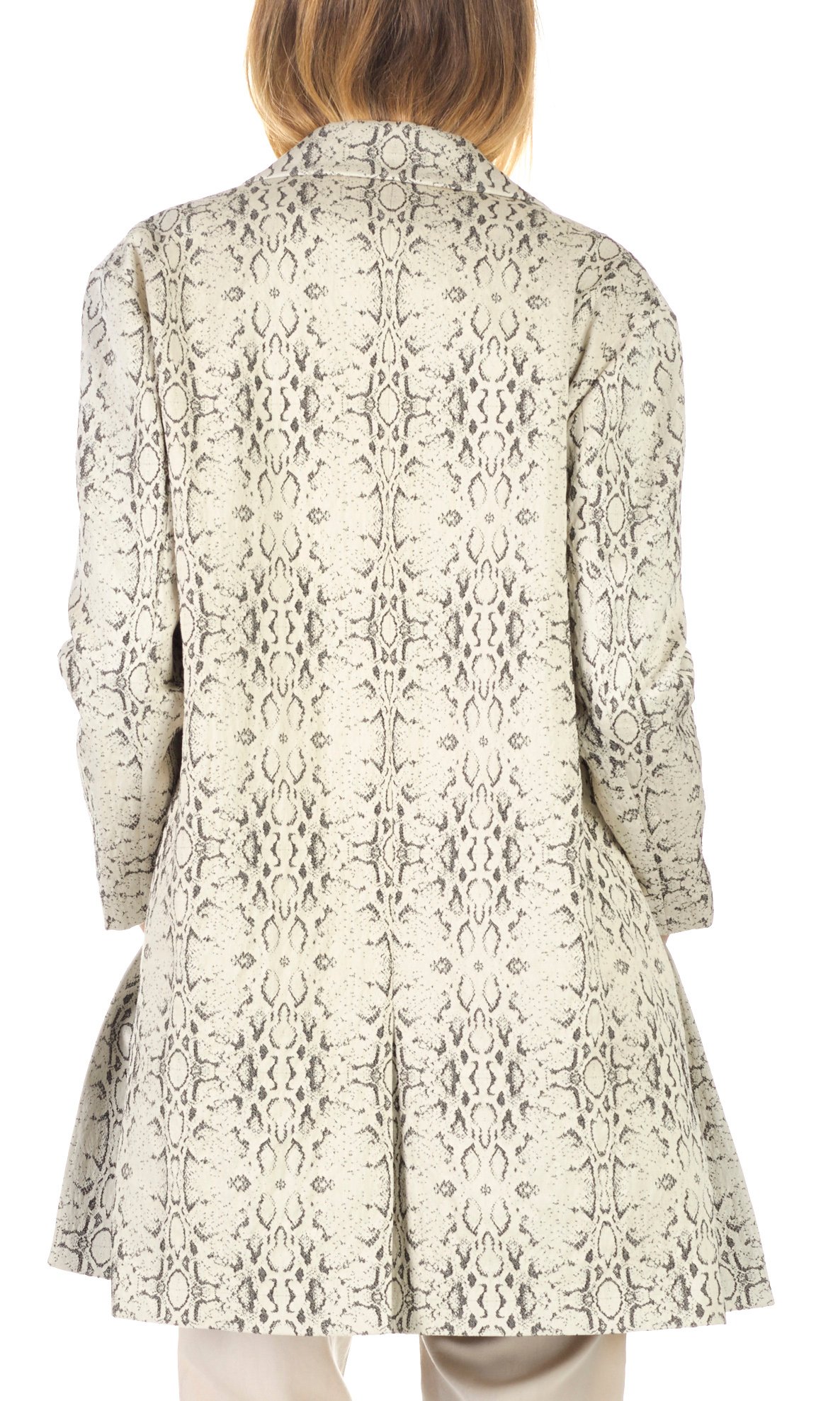 Manteau imprimé python en coton mélangé Quadrio SWILDENS Noir