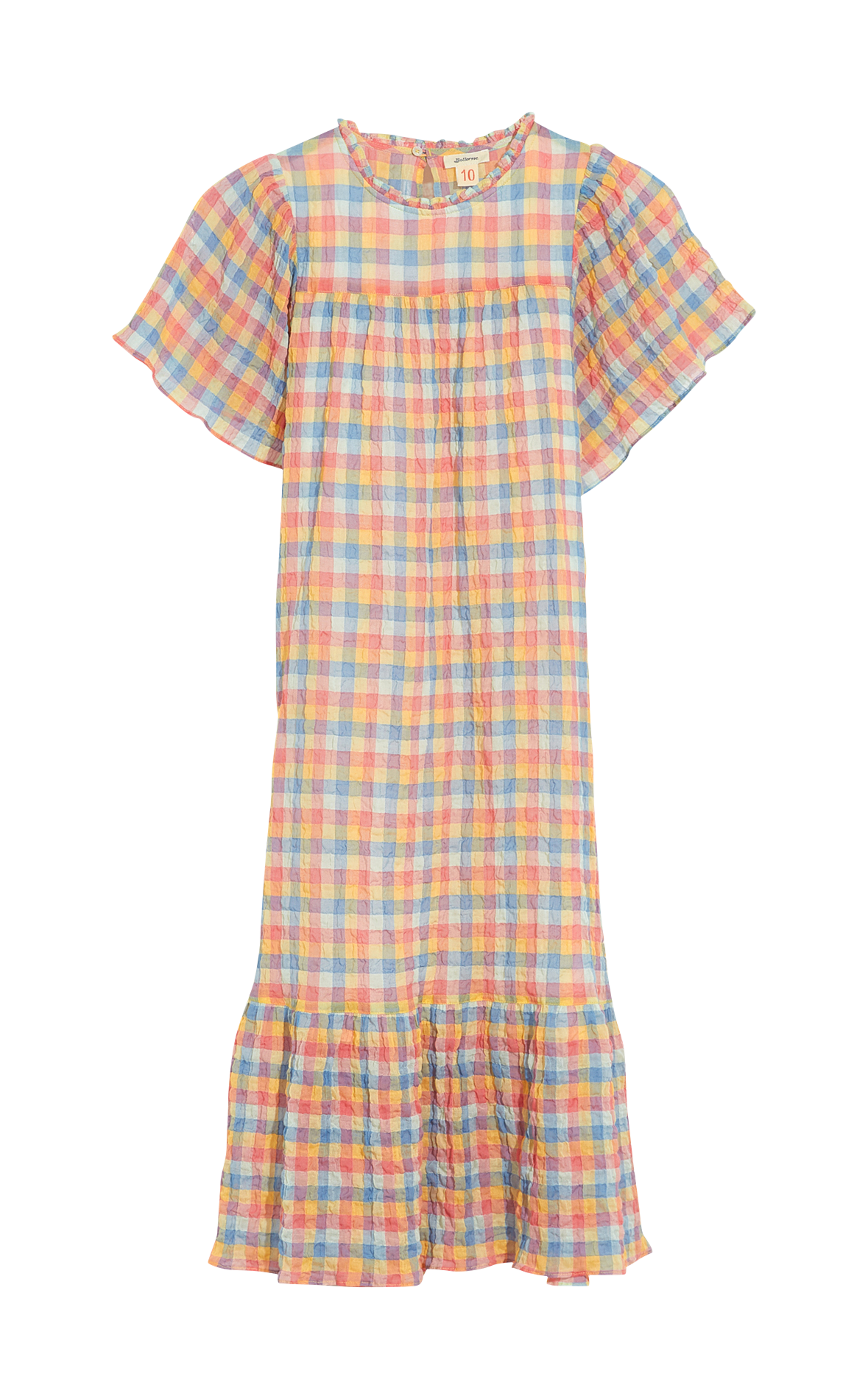 Long cotton-blend dress with round neck BELLEROSE Green