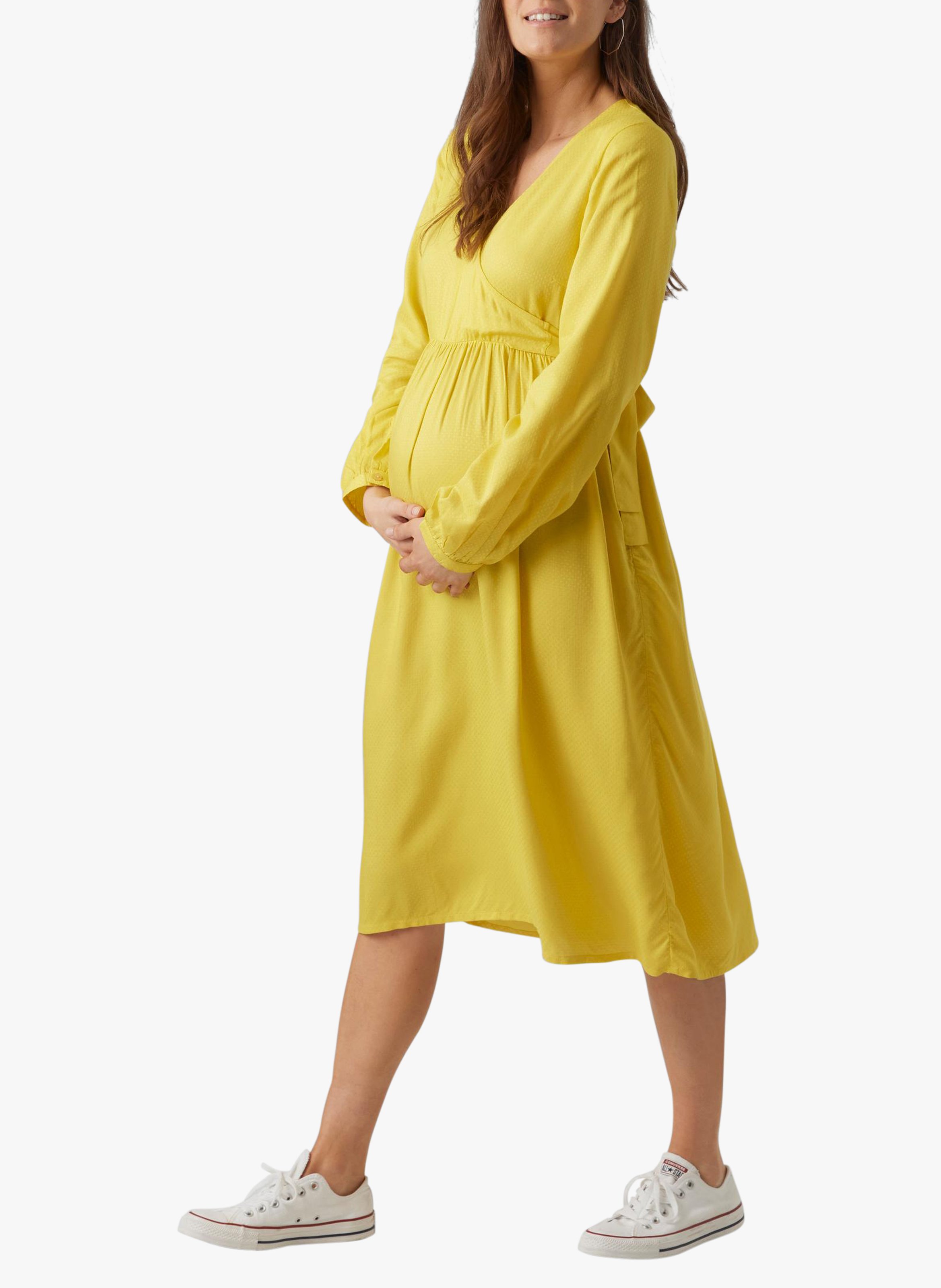 Midi wrap dress MAMALICIOUS Yellow