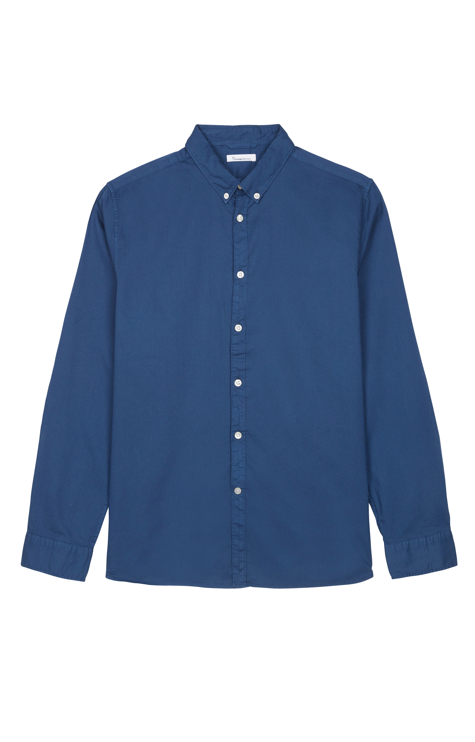 Chemise droite col classique en coton bio KNOWLEDGE COTTON APPAREL Bleu