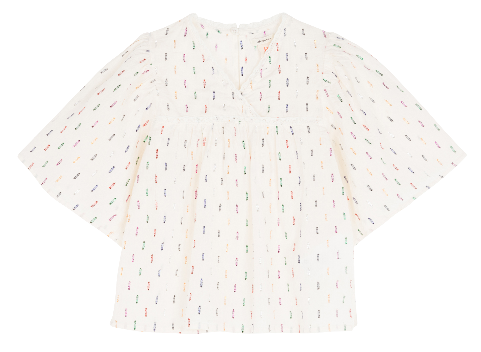 Short-sleeved blouse in blended cotton BELLEROSE Grey