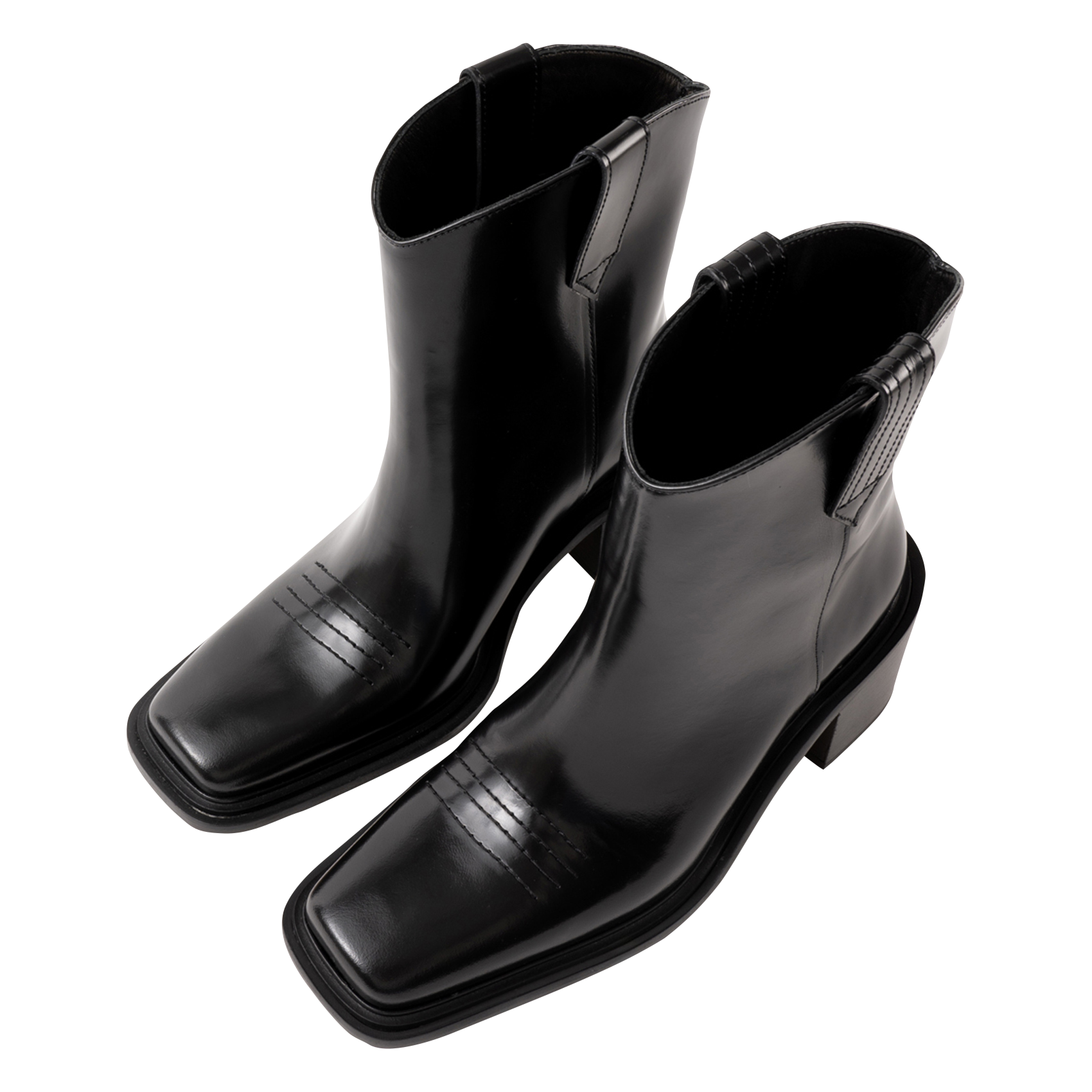 Bottines en cuir ciré SOULIER MARTINEZ Noir