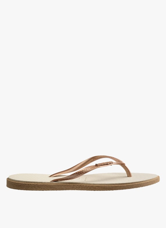 Tongs slim Slim point Doré Havaianas Femme Place des Tendances