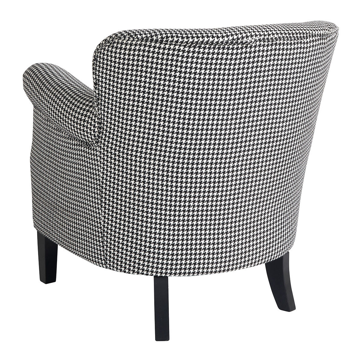 Fauteuil claude pied-de-poule BLANC D'IVOIRE Noir
