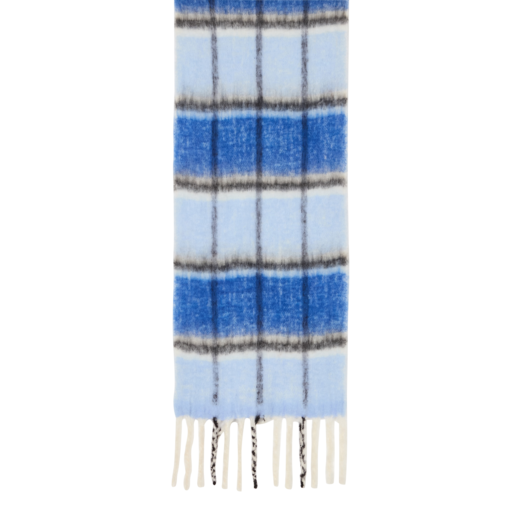 Printed fluffy scarf I CODE Blue