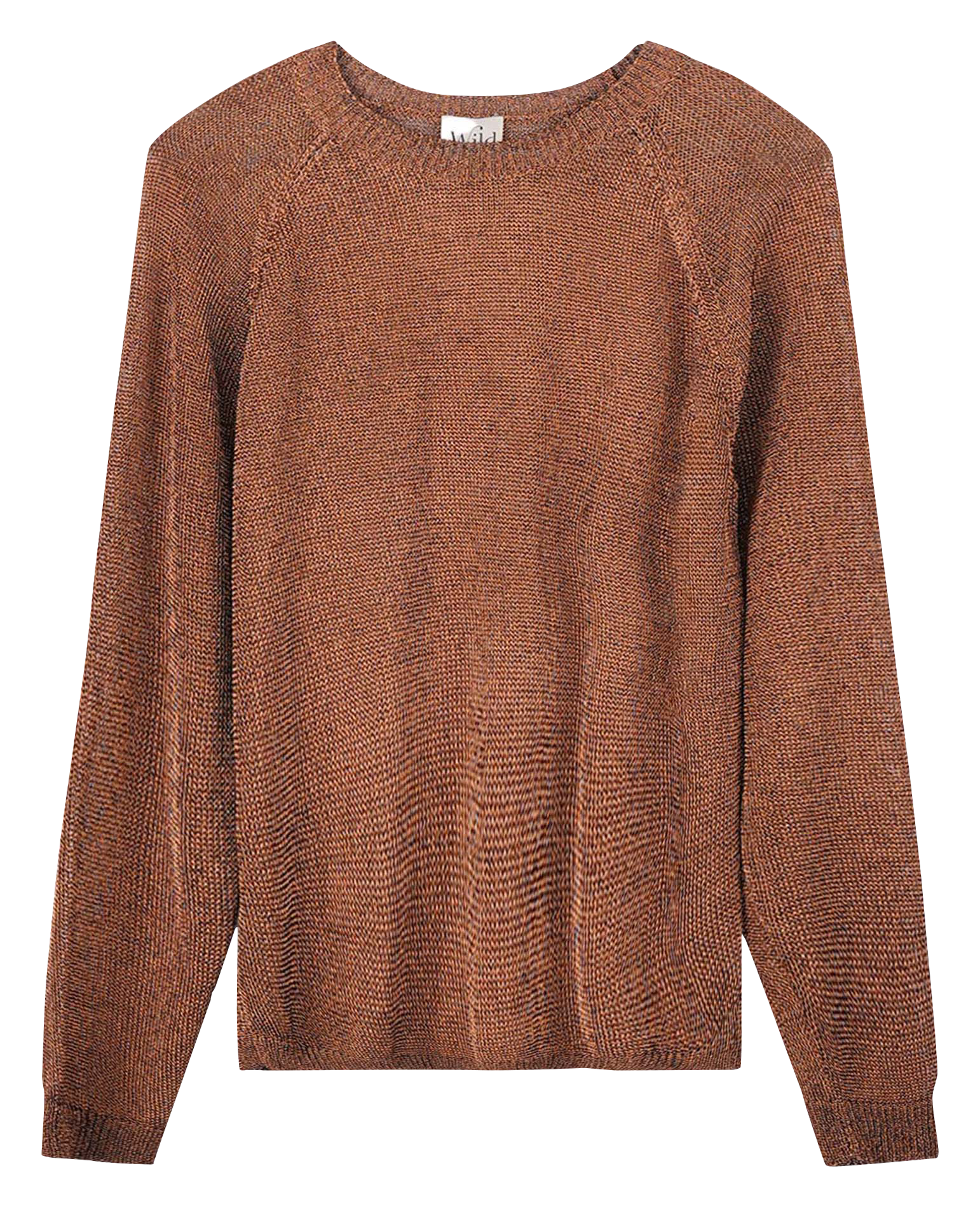 Straight round-neck knit sweater WILD Brown