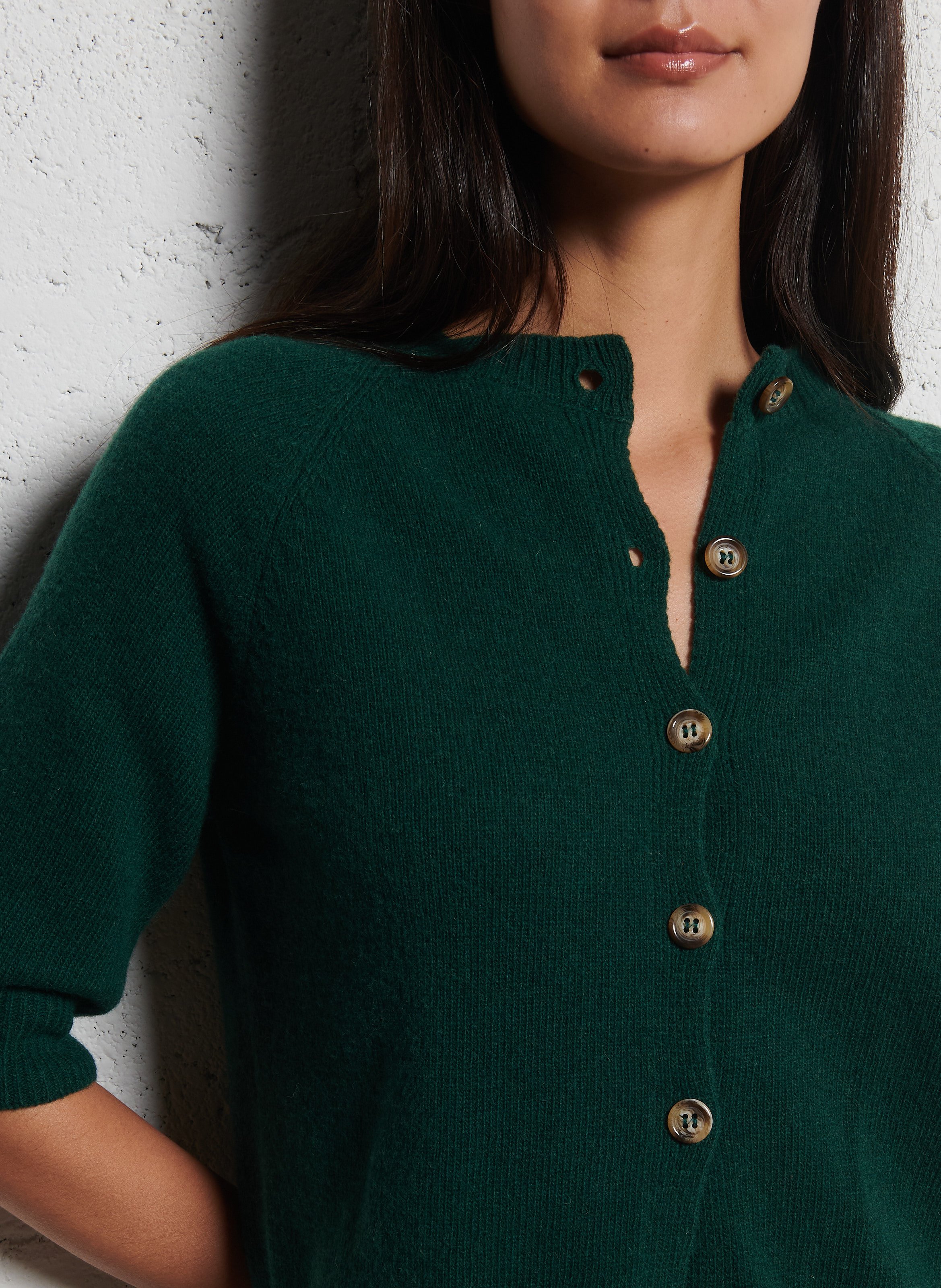 Straight-fit vest van wolmix SUZIE WINKLE Groen