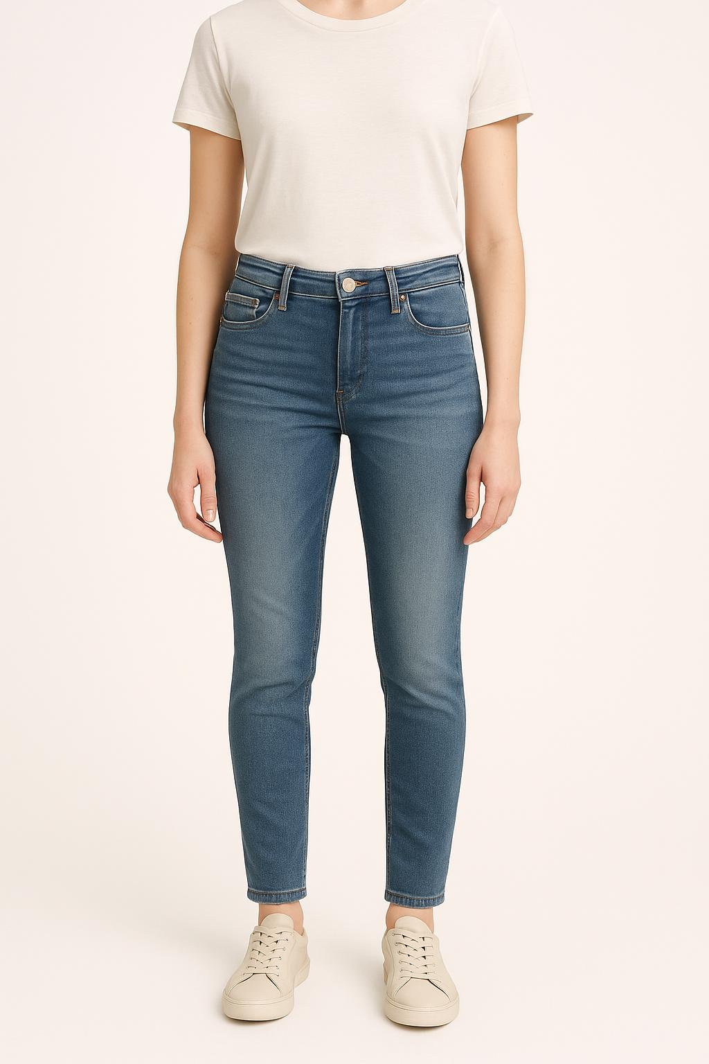 Cropped slim jeans with studs LEVI'S - Seconde main Blue