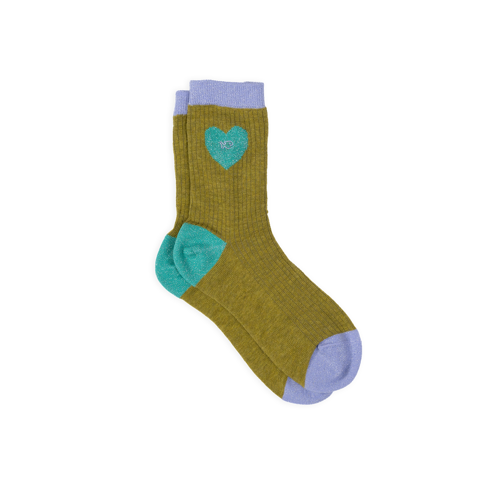 Combed cotton heart socks BILLYBELT Khaki