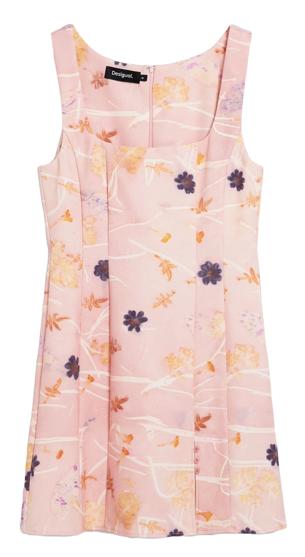 Kurzes Trägerkleid mit Print DESIGUAL Rot