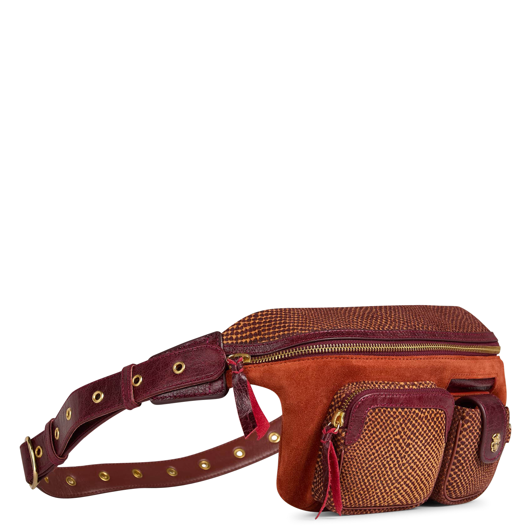 Sac banane en cuir mélangé CLARIS VIROT Rouge