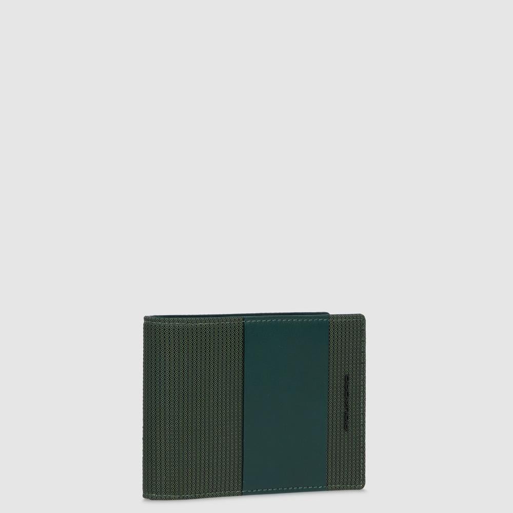 Men's wallet in recycled fabric and bio-based material with coin pocket and RFID protection PIQUADRO Green