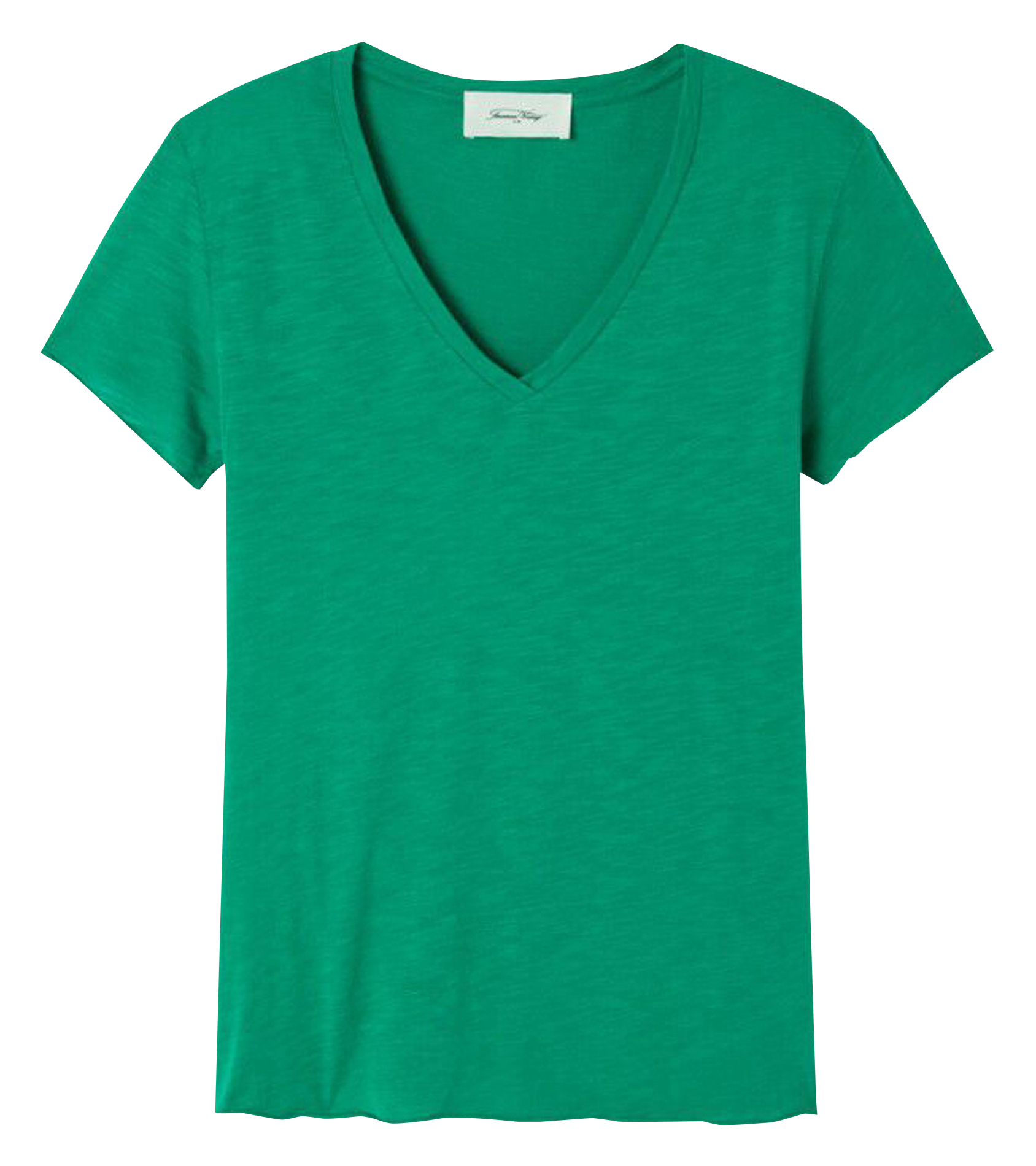 Tee-shirt droit col V en coton mélangé AMERICAN VINTAGE Vert