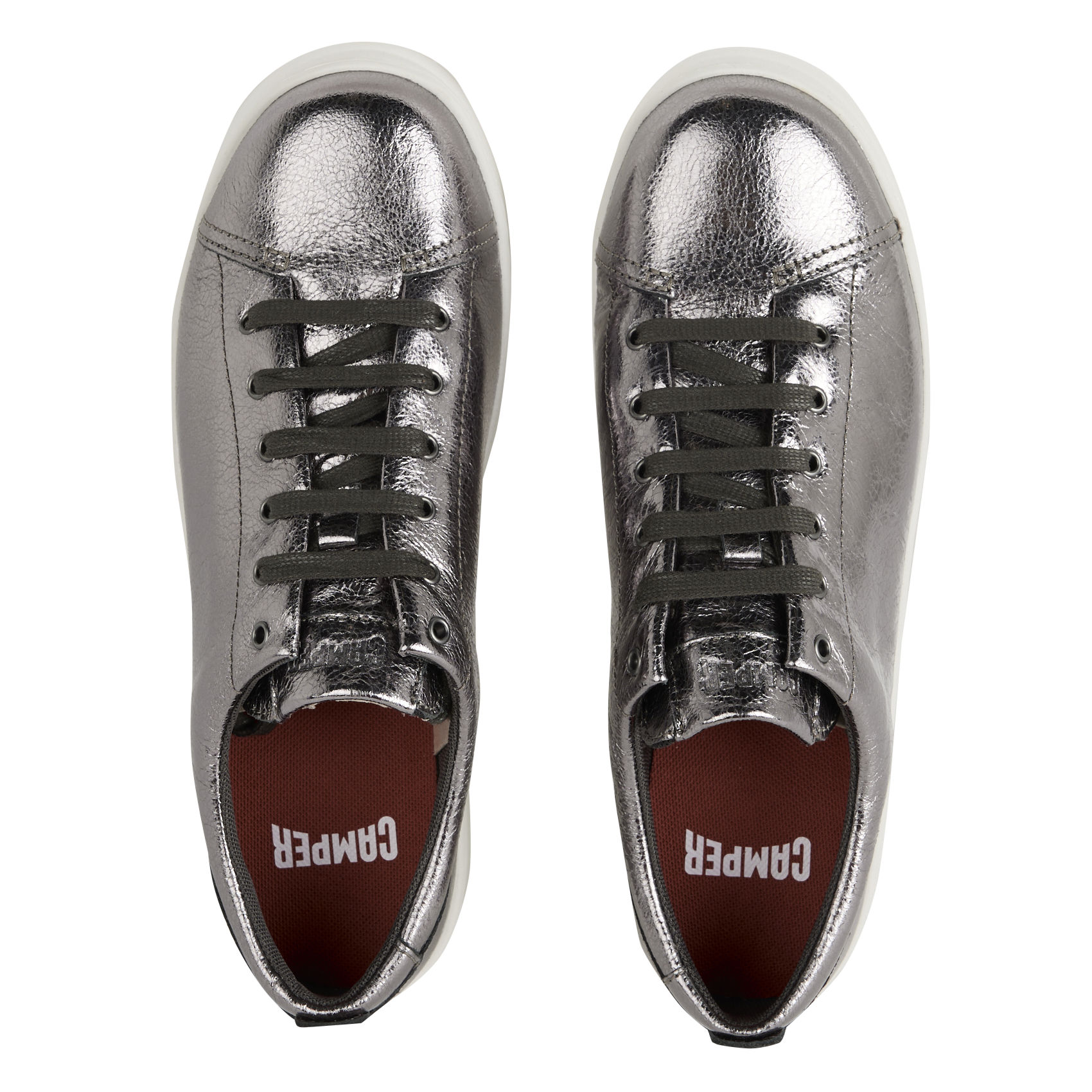 Baskets basses en cuir  CAMPER Argent