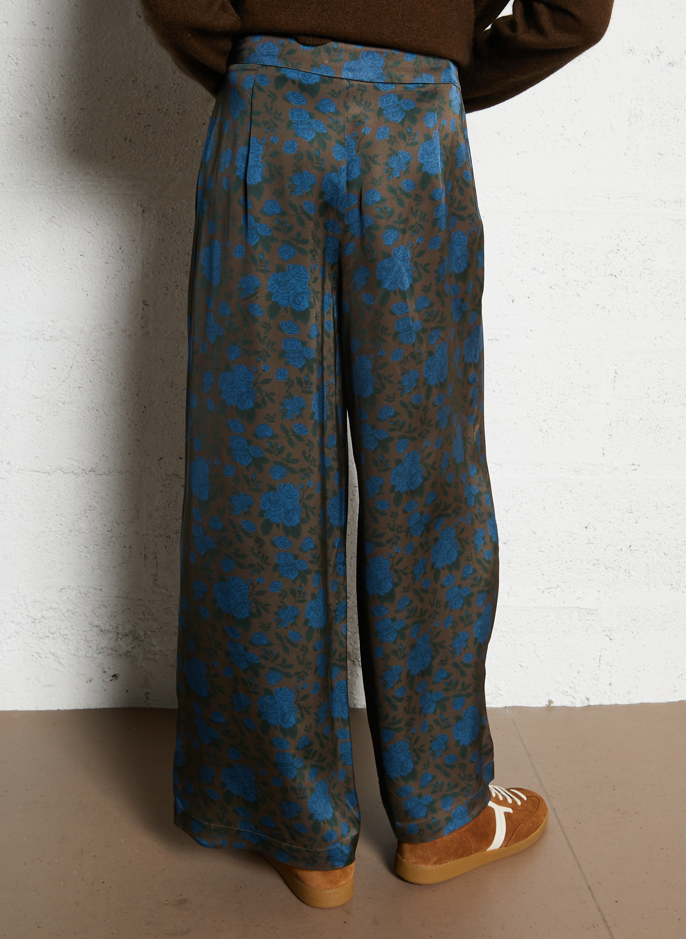 Pantalon large fluide THE TINY BIG SISTER Marron