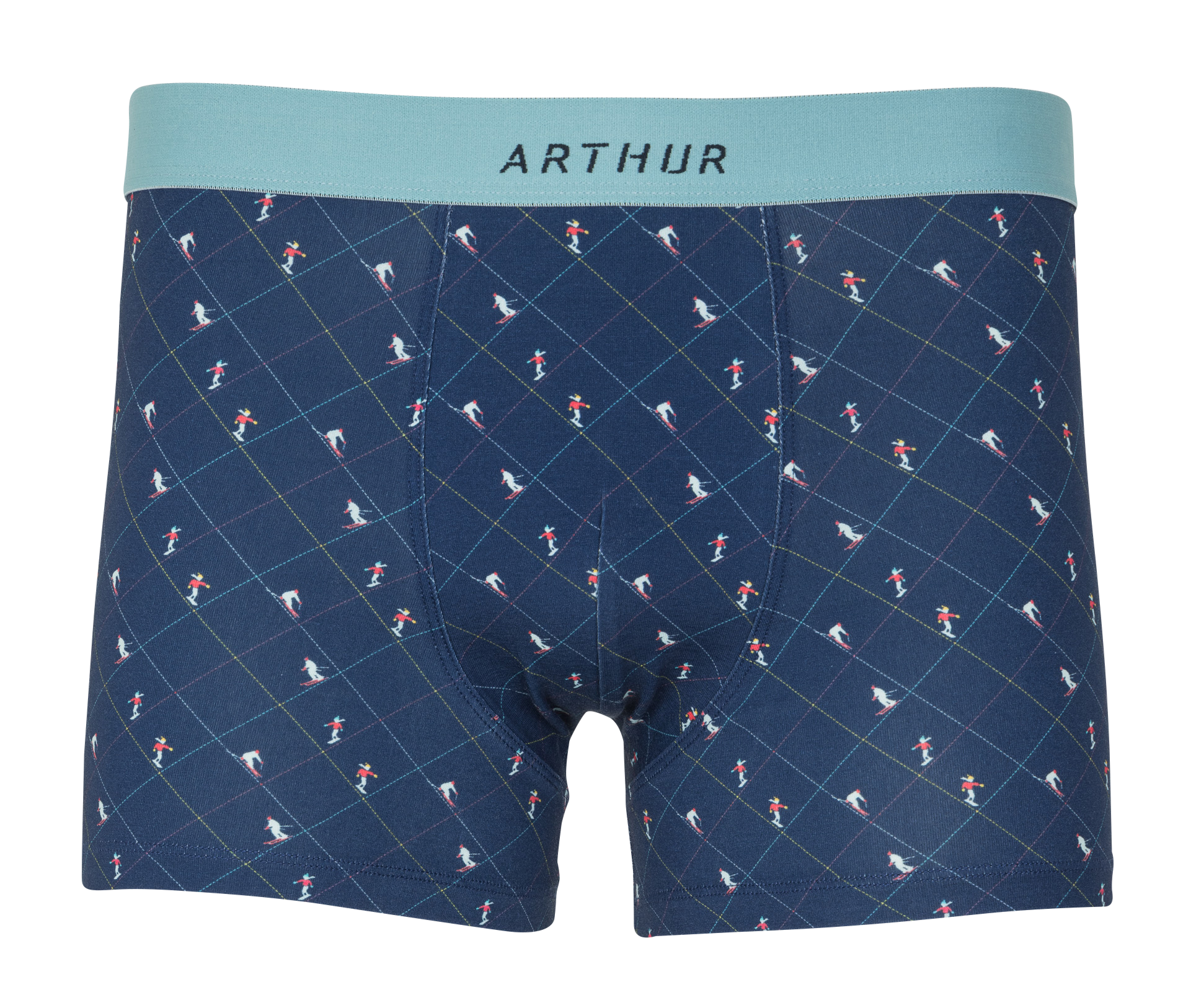 Boxer en coton mélangé imprimé ARTHUR Bleu