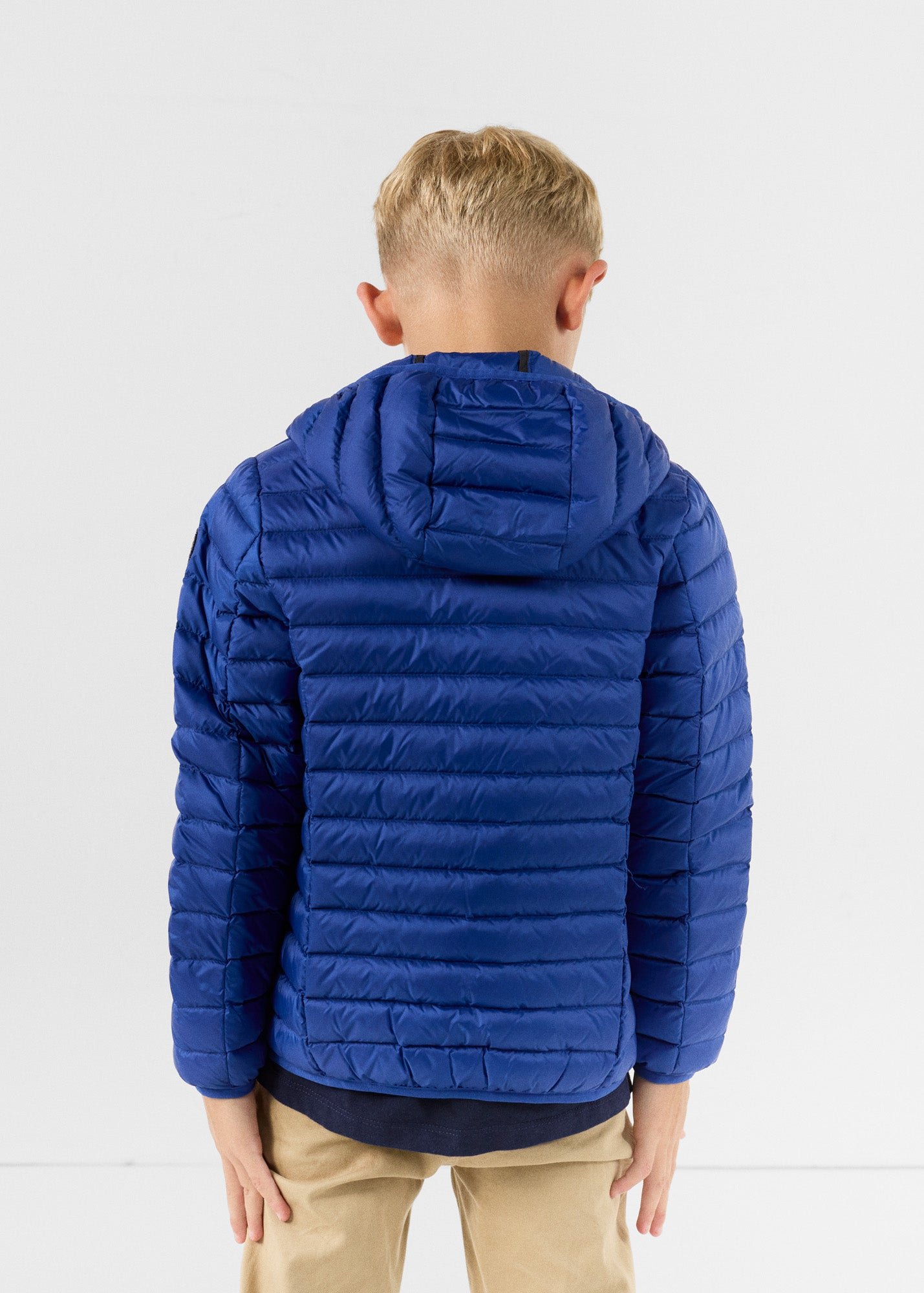 Hugo lightweight hooded child's puffer coat JOTT Blue