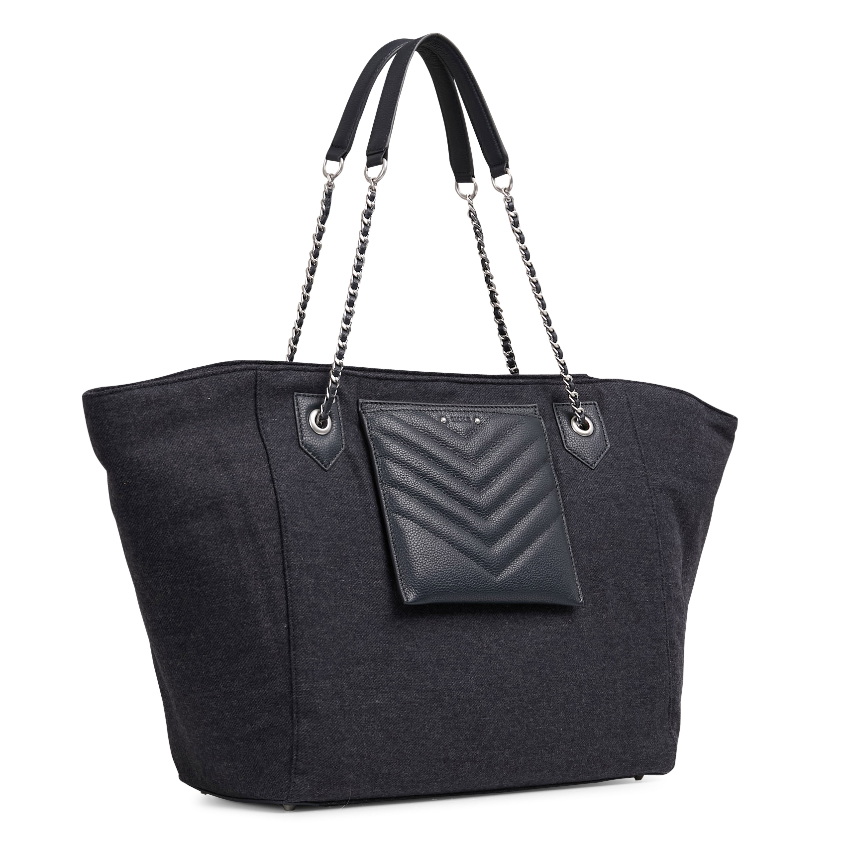 Mixed zip tote bag IKKS Blue